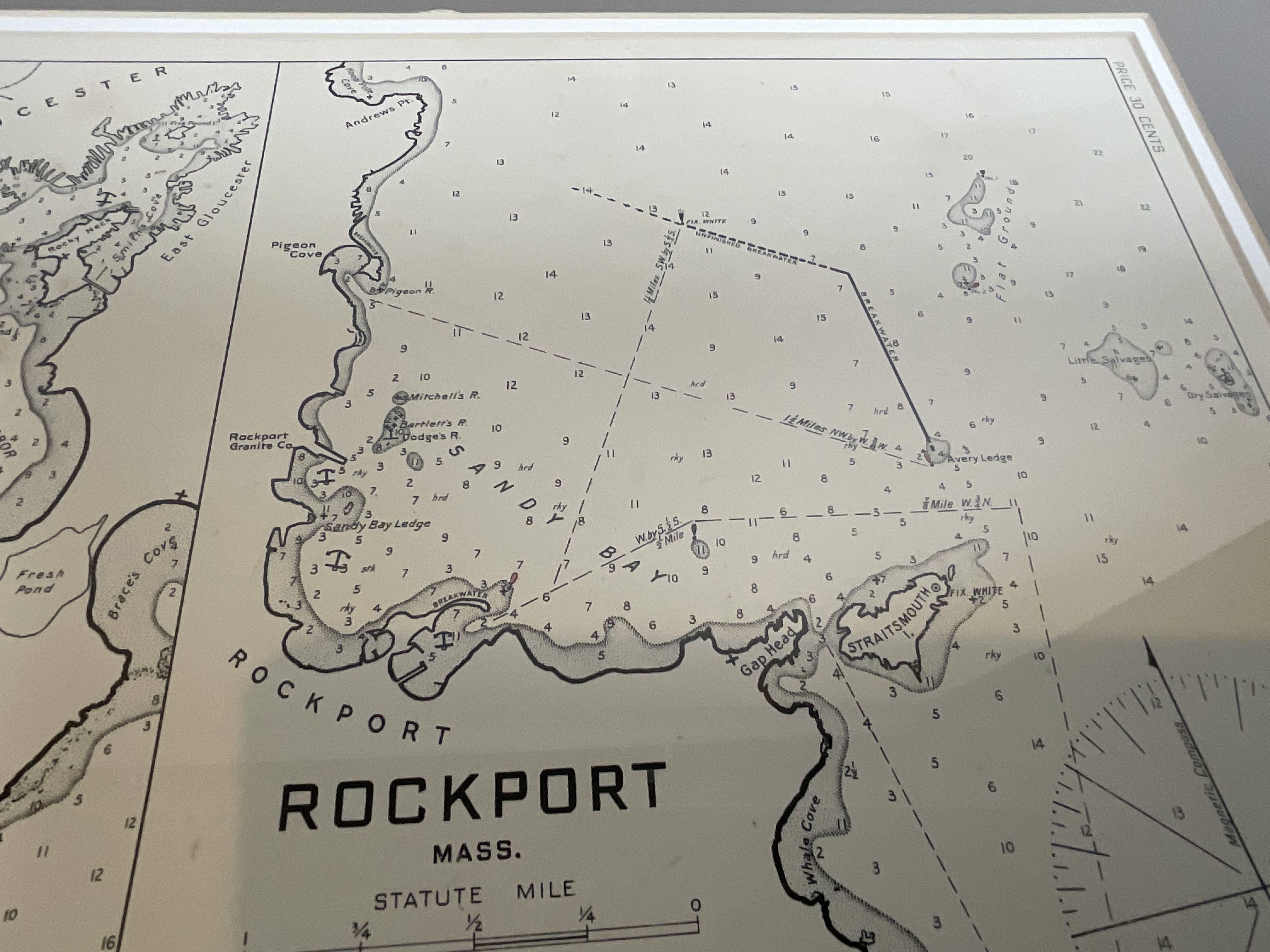Mariners Chart of Gloucester and Rockport by George Eldridge 1910 For Sale 7