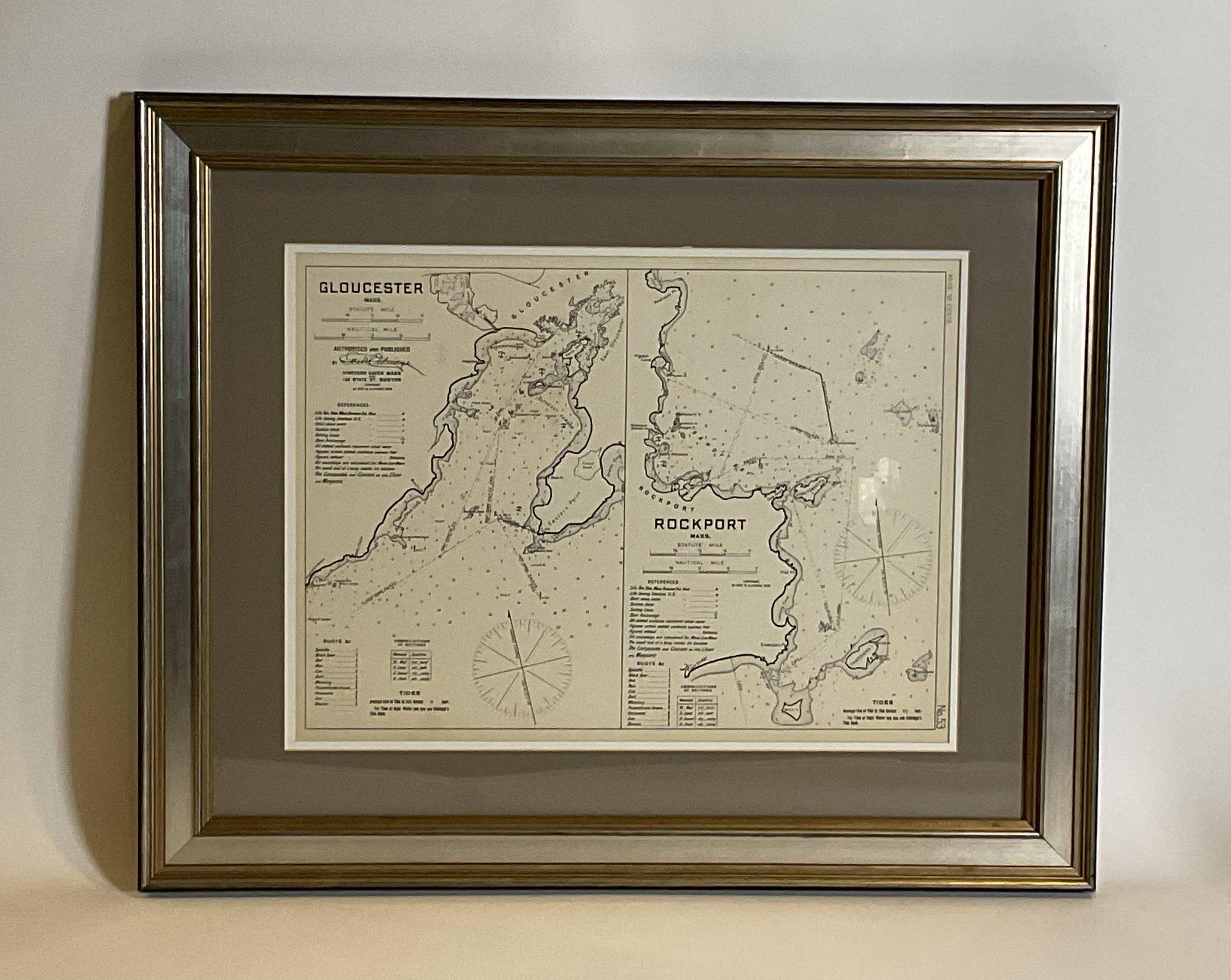 Mariners-Karte von Gloucester und Rockport von George Eldridge 1910 (Nordamerikanisch) im Angebot