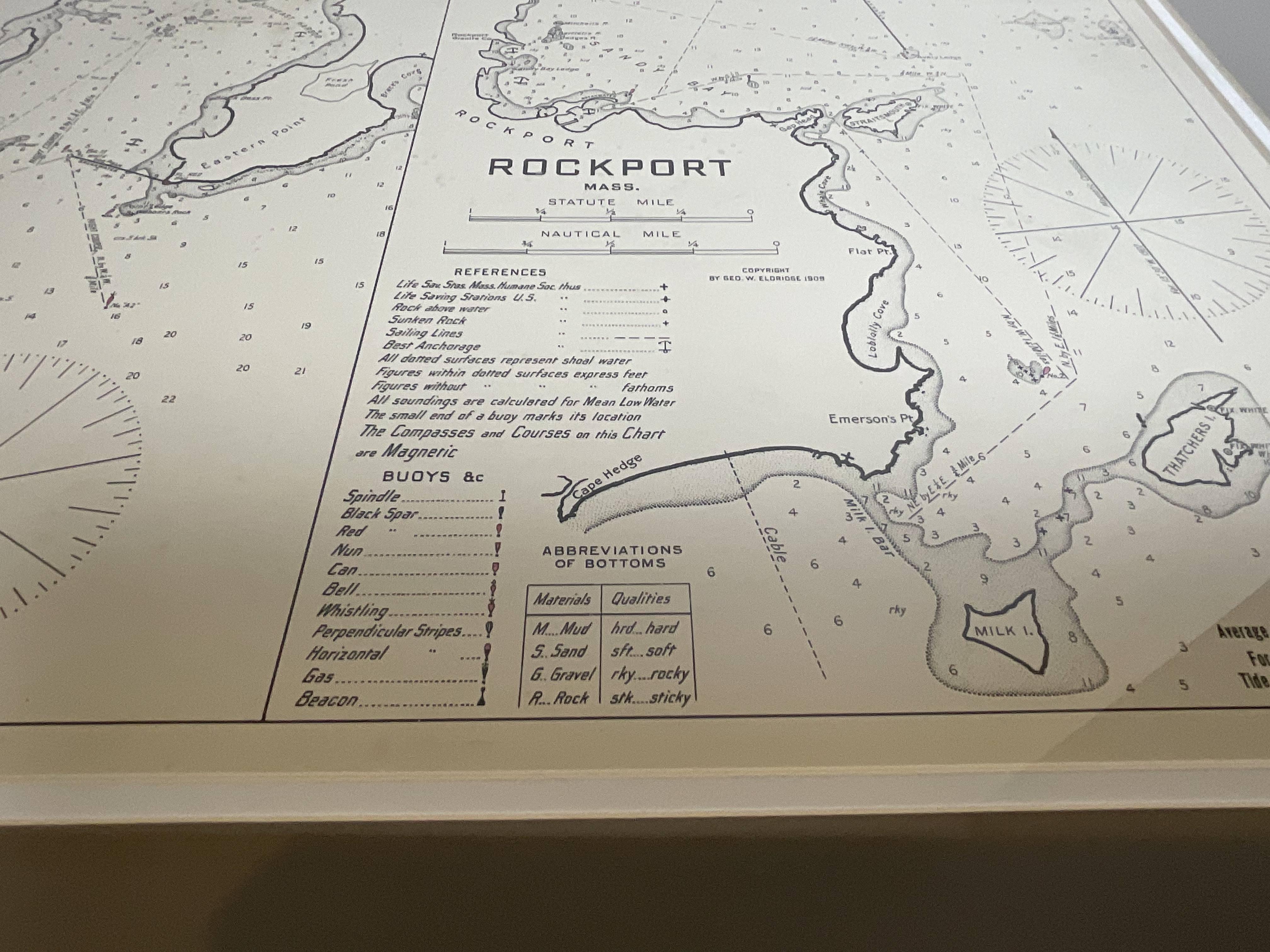 Mariners Chart of Gloucester and Rockport by George Eldridge 1910 For Sale 2