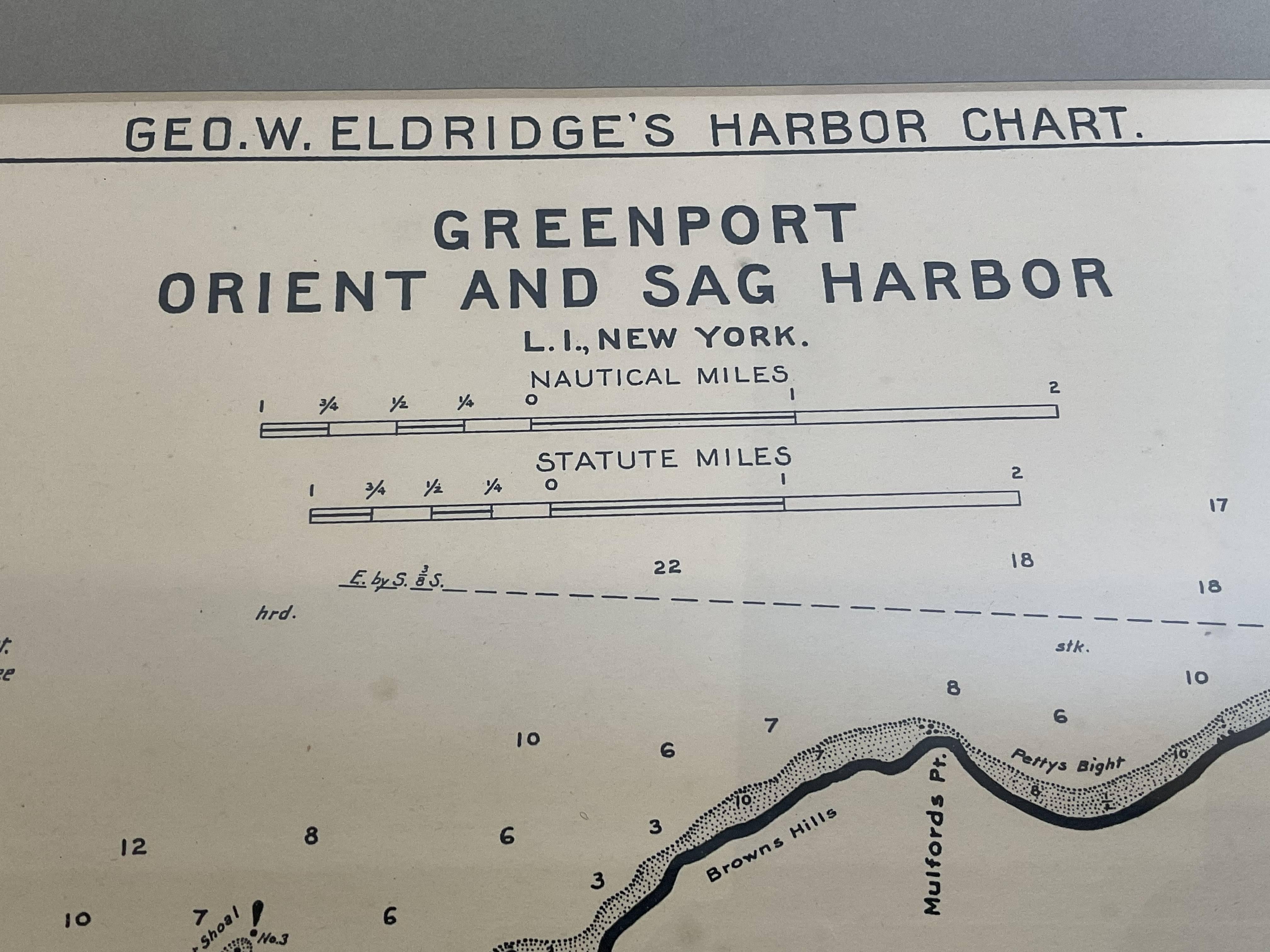 Mariners Chart of Greenport, and Sag Harbor by George Eldridge 1901 6