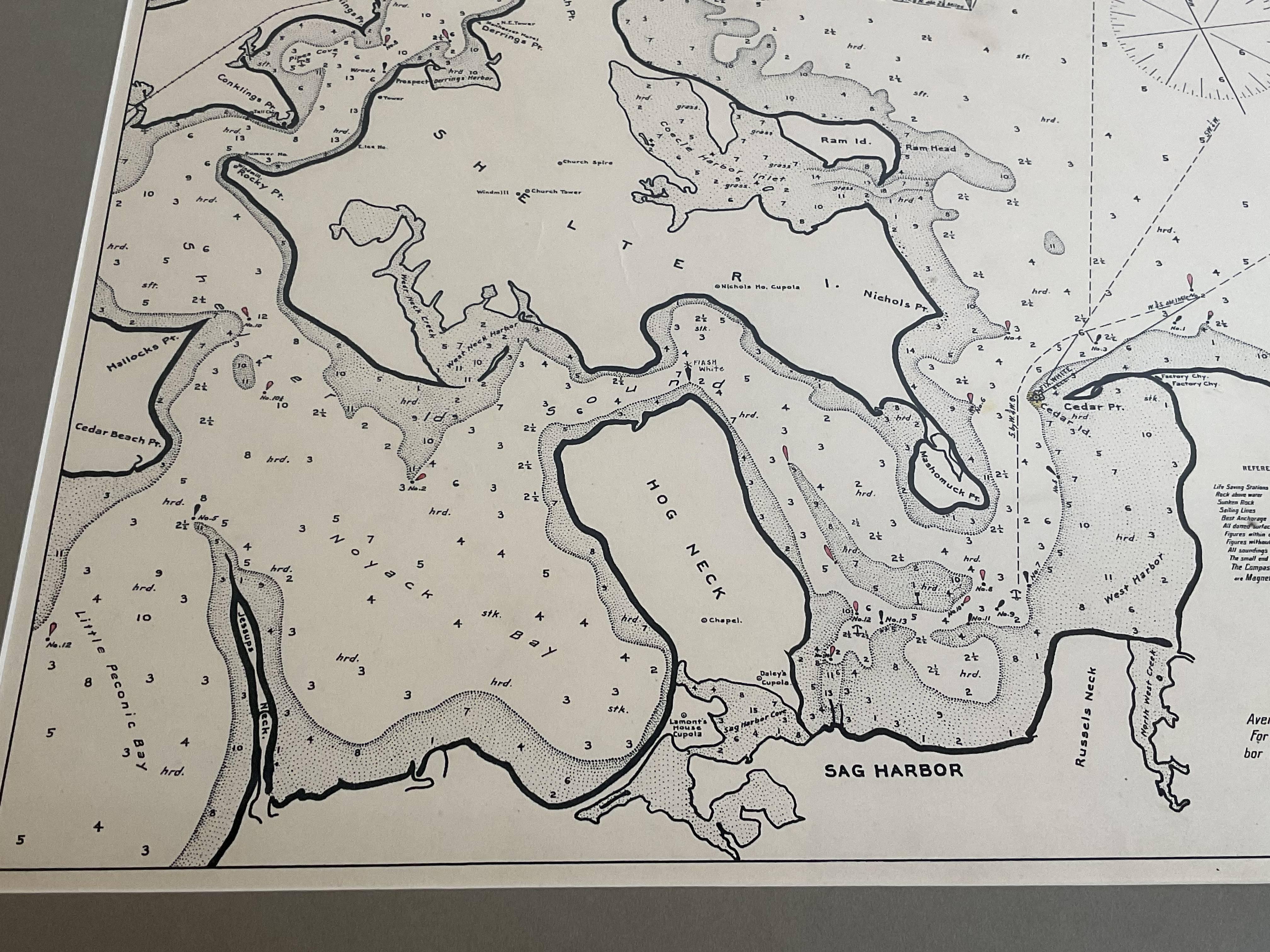 Mariners Chart of Greenport, and Sag Harbor by George Eldridge 1901 2