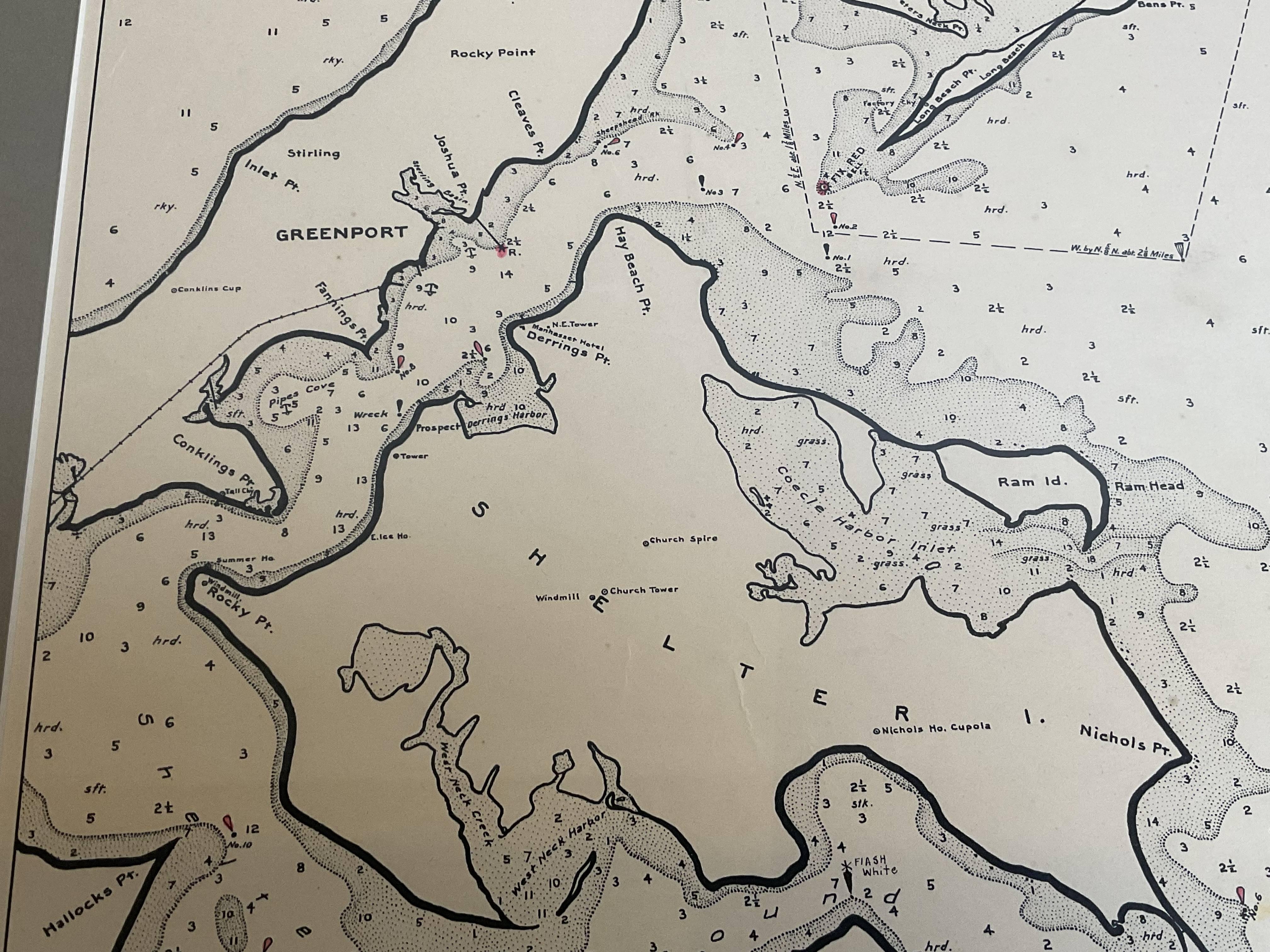 Mariners Chart of Greenport, and Sag Harbor by George Eldridge 1901 3