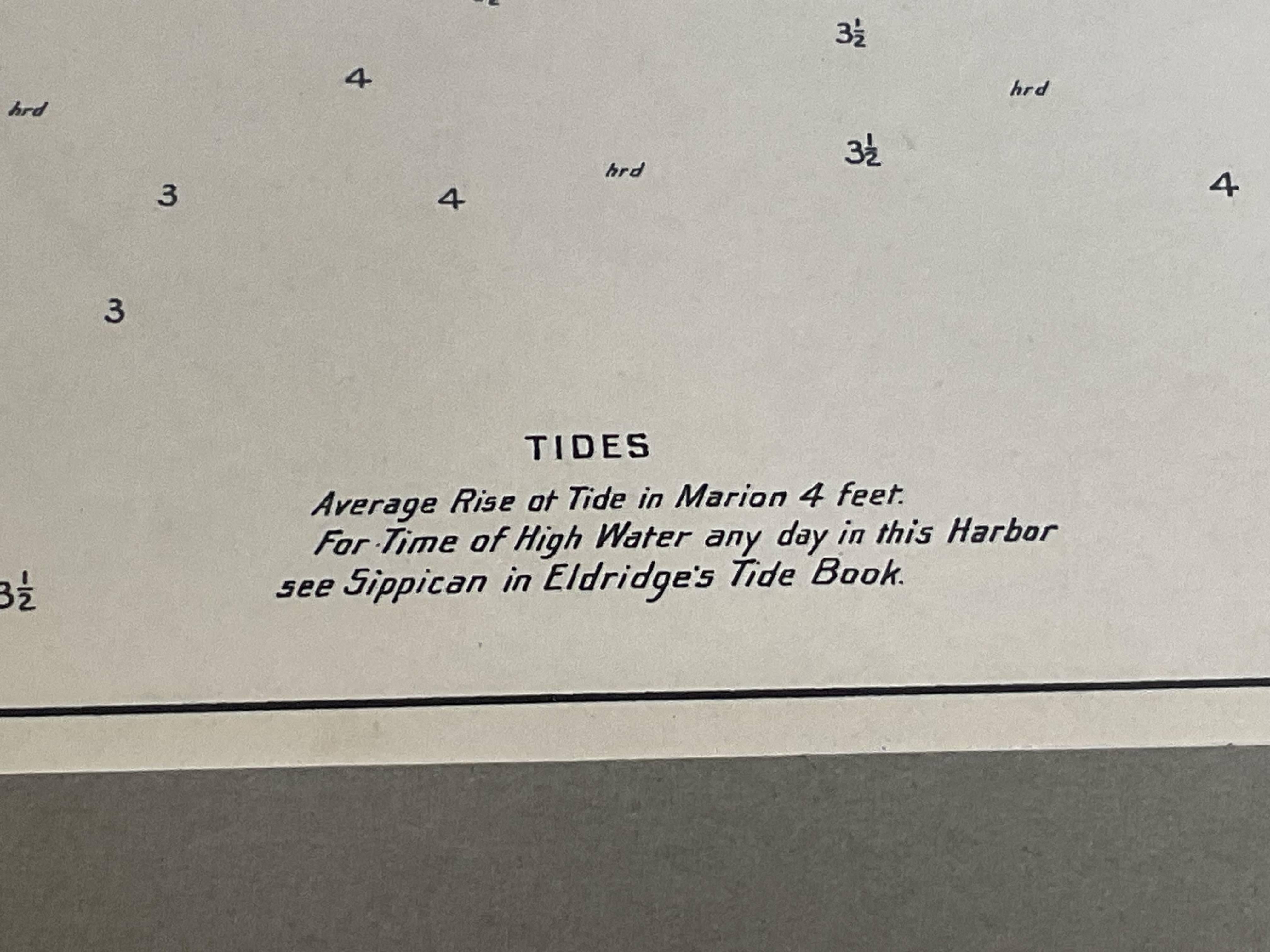 Early 20th Century Mariners Chart of Marion Massachussets by George Eldridge 1901 For Sale