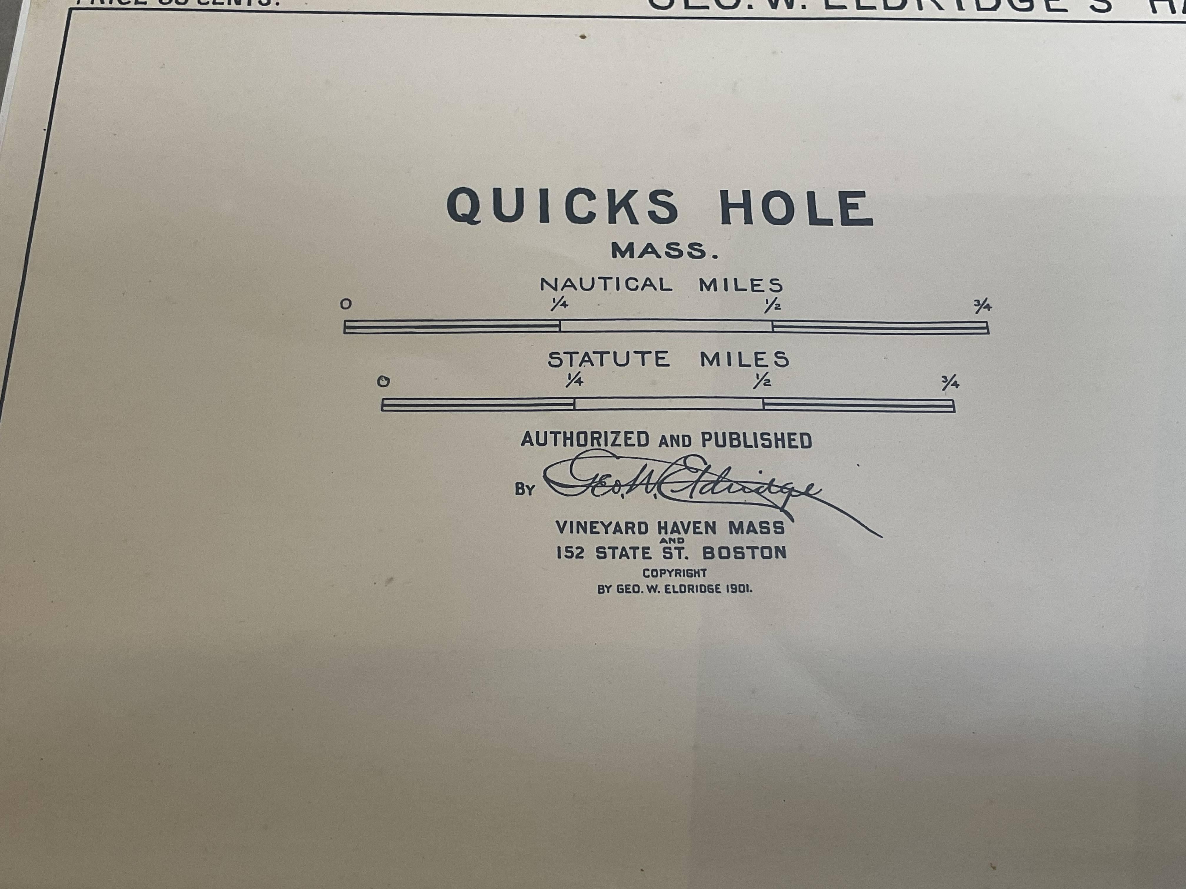Mariners Chart of Quicks Hole and Tarpaulin Cove by George Eldridge 1901 For Sale 6