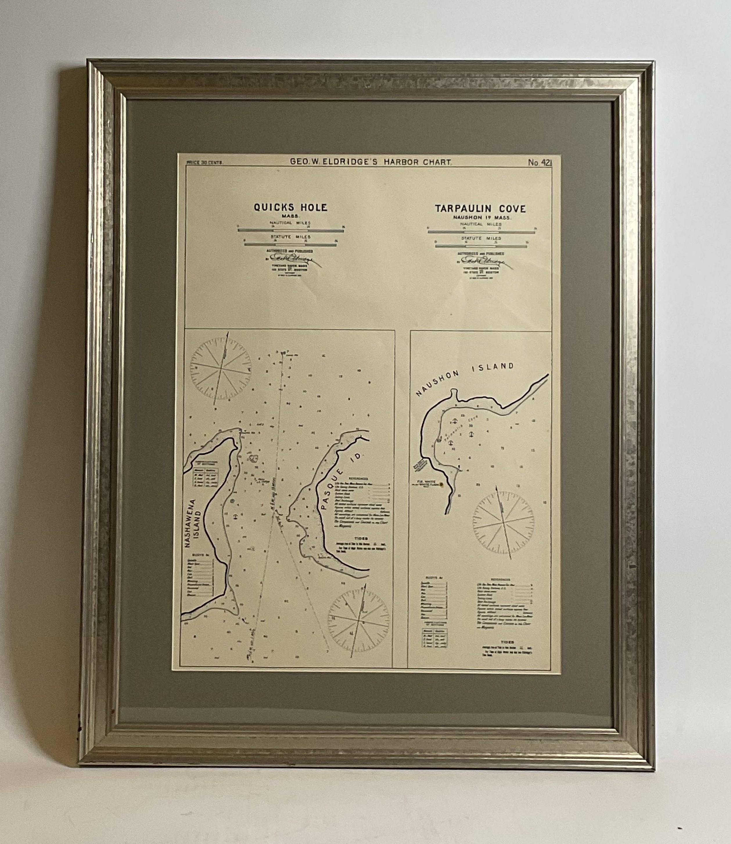 Mariners-Karte der Quicks Hole und Tarpaulin Cove von George Eldridge 1901 (Nordamerikanisch) im Angebot