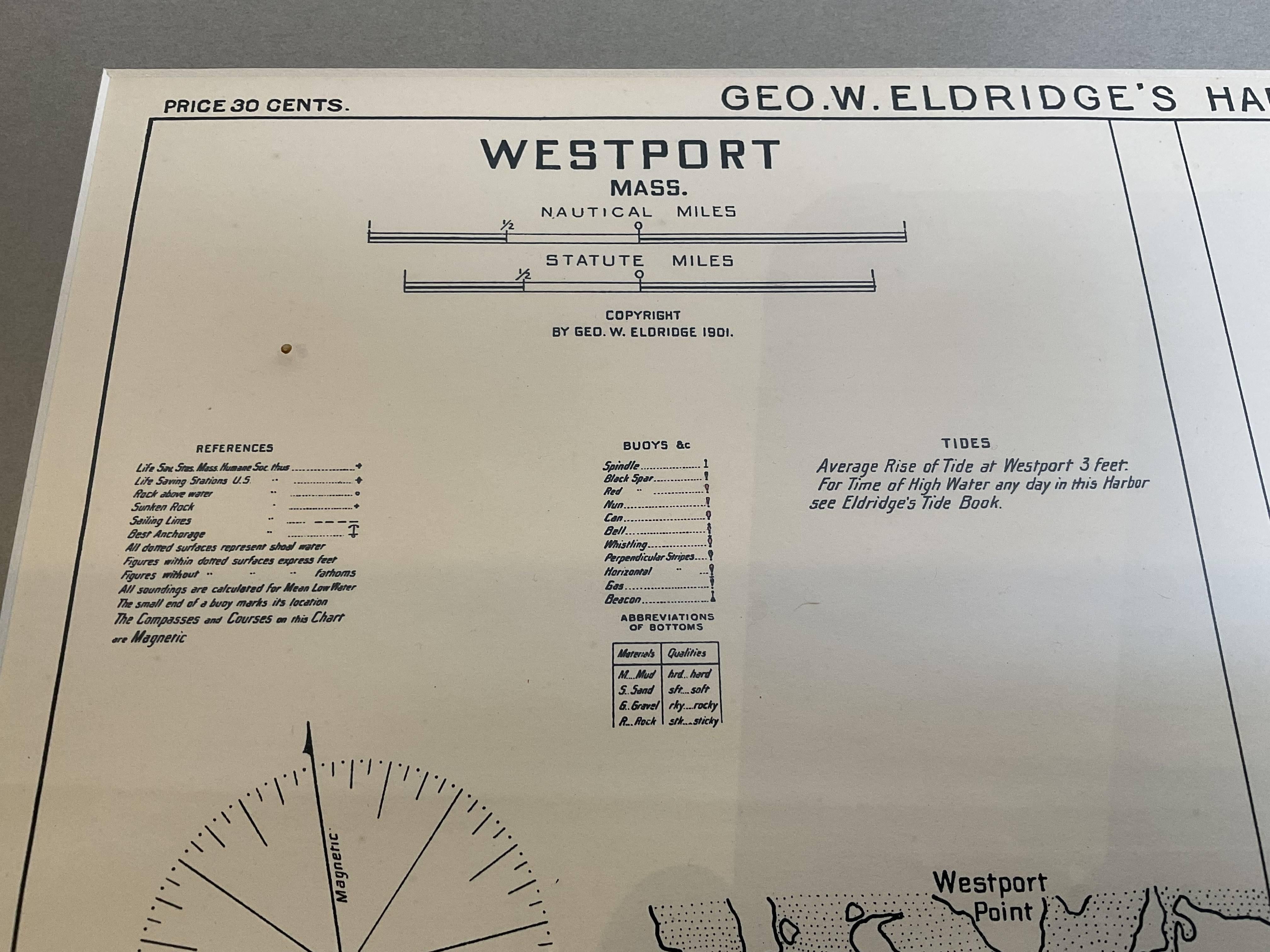 Mariners Chart of Westport Mass and Narraganset Pier by George Eldridge 1901 3
