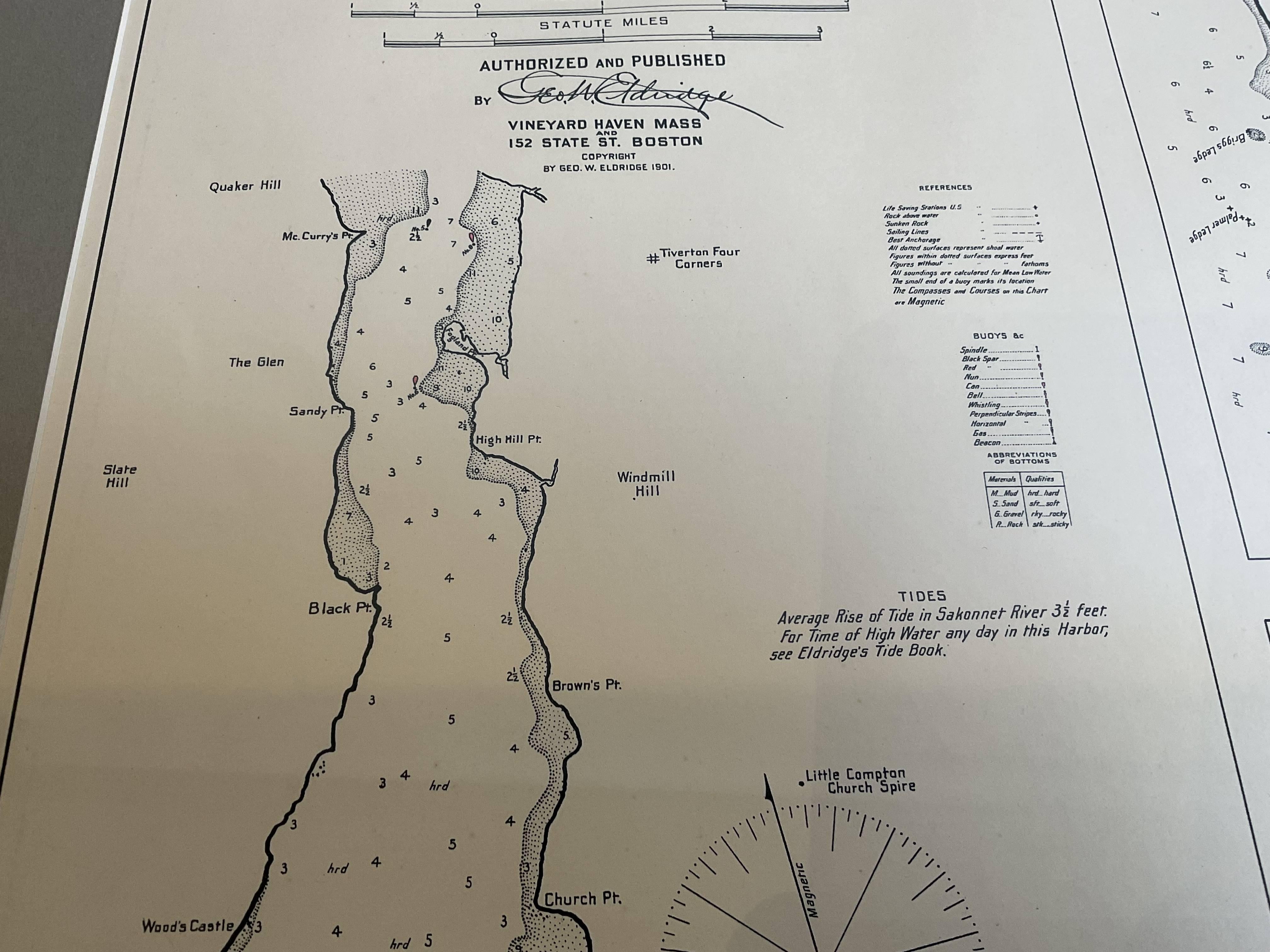 Mariners Chart of Westport Mass and Narraganset Pier by George Eldridge 1901 For Sale 8
