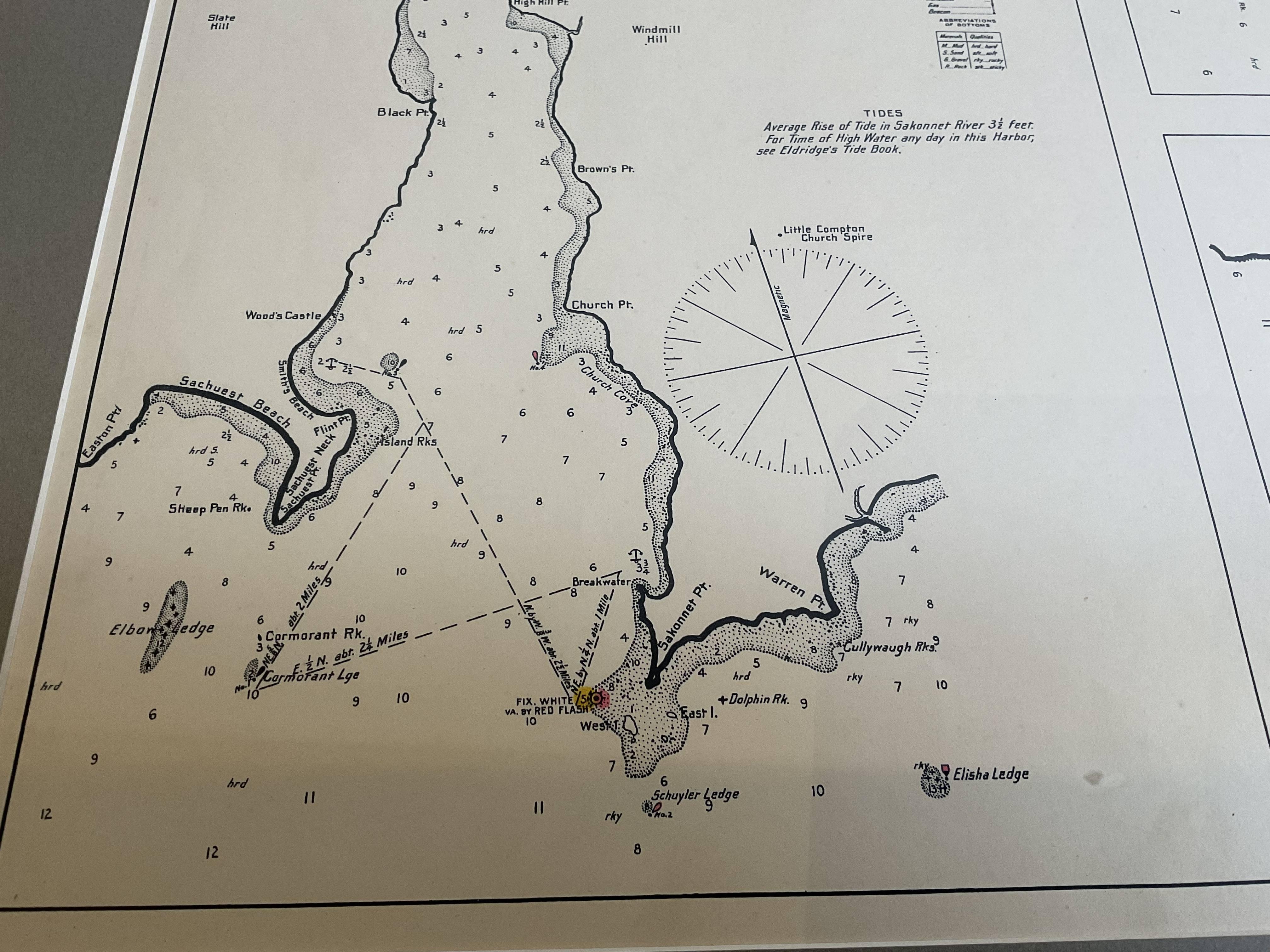 Mariners Chart of Westport Mass and Narraganset Pier by George Eldridge 1901 For Sale 9