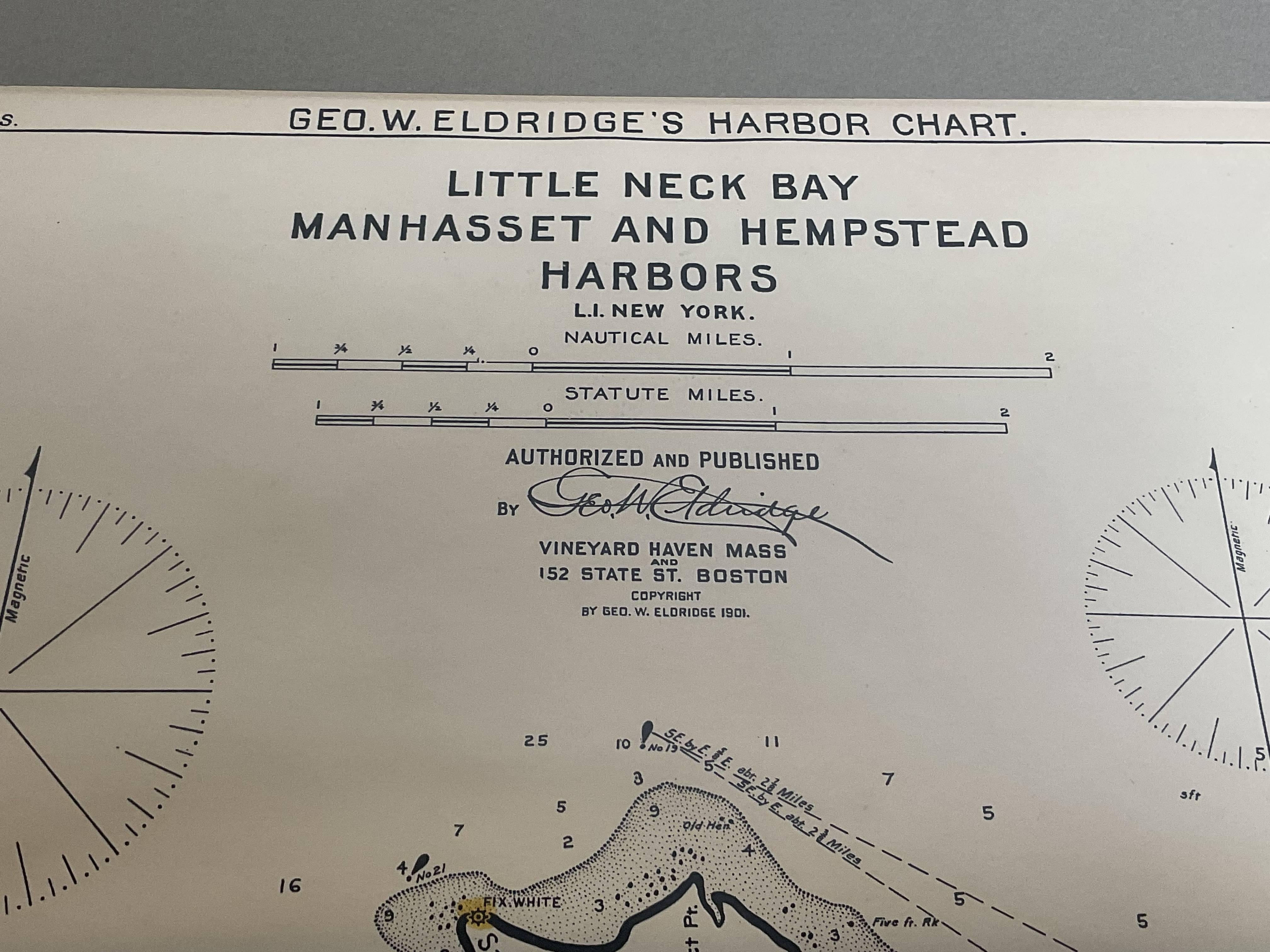 Mariners charts of Massachusett Long Island by George Eldridge 1901 For Sale 6