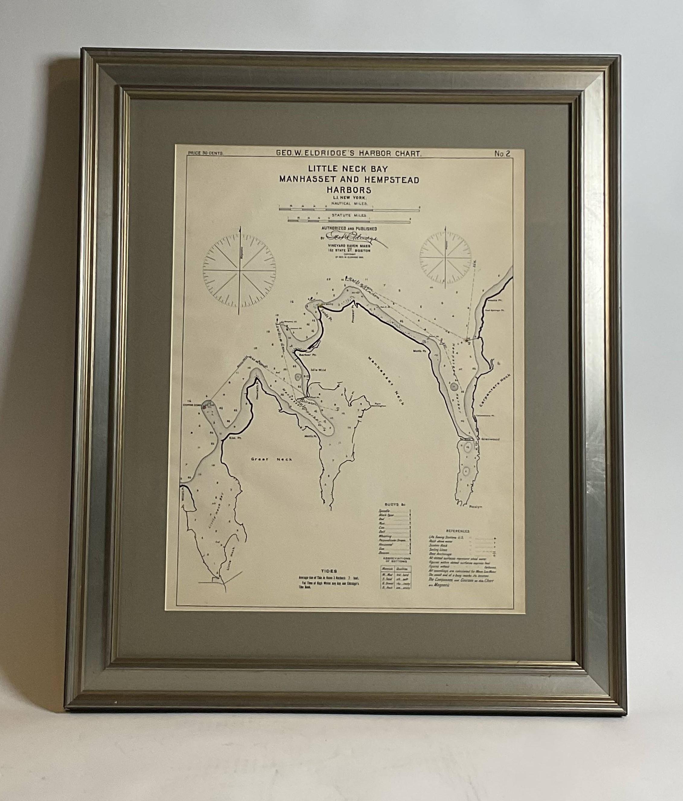North American Mariners charts of Massachusett Long Island by George Eldridge 1901 For Sale