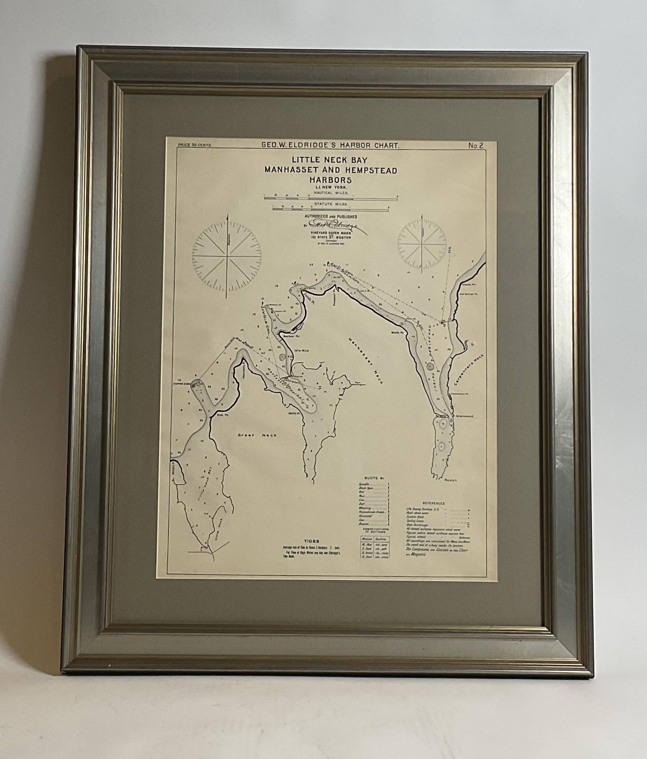 Nordamericano Carte di Marin del Massachusett Long Island di George Eldridge 1901 in vendita