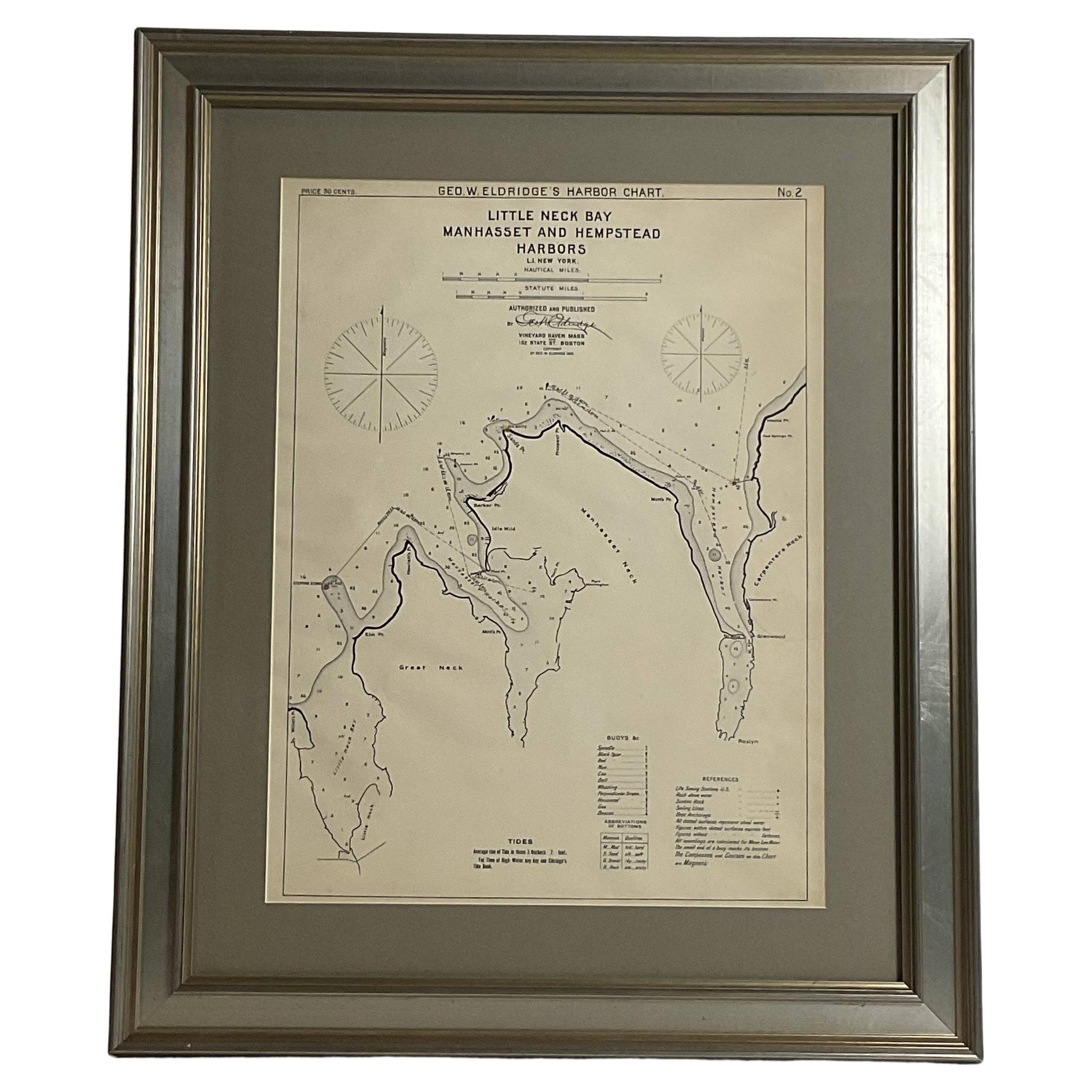 Mariners charts of Massachusett Long Island by George Eldridge 1901 For Sale