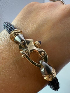 Mariners Clasp bracelet 14KT gold Sapphire mens bracelet