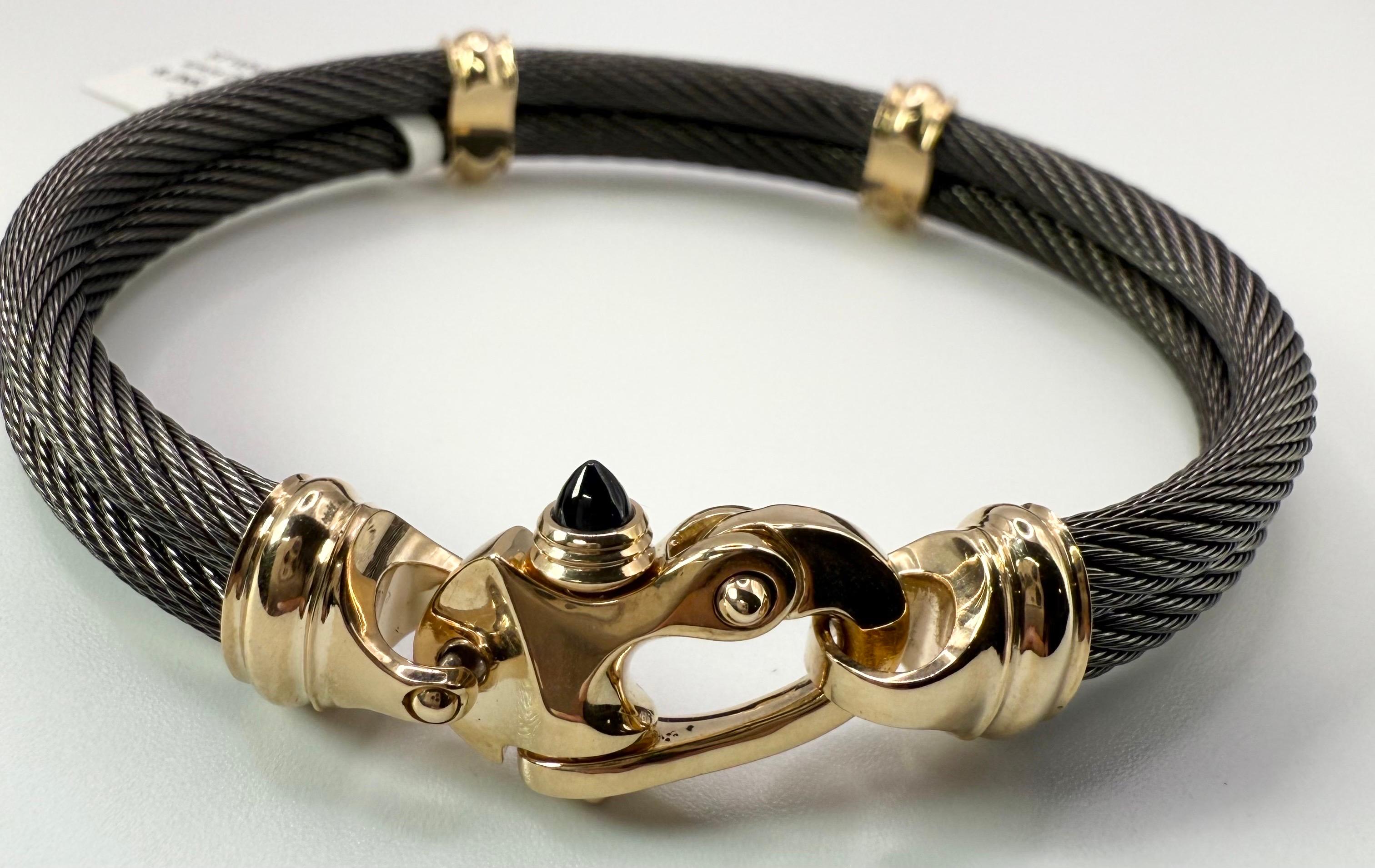 Mariners Schließe Armband 14KT Gold Saphir Herrenarmband im Angebot 4