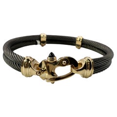 Marin Bracelet à fermoir en or 14KT Saphir Bracelet homme