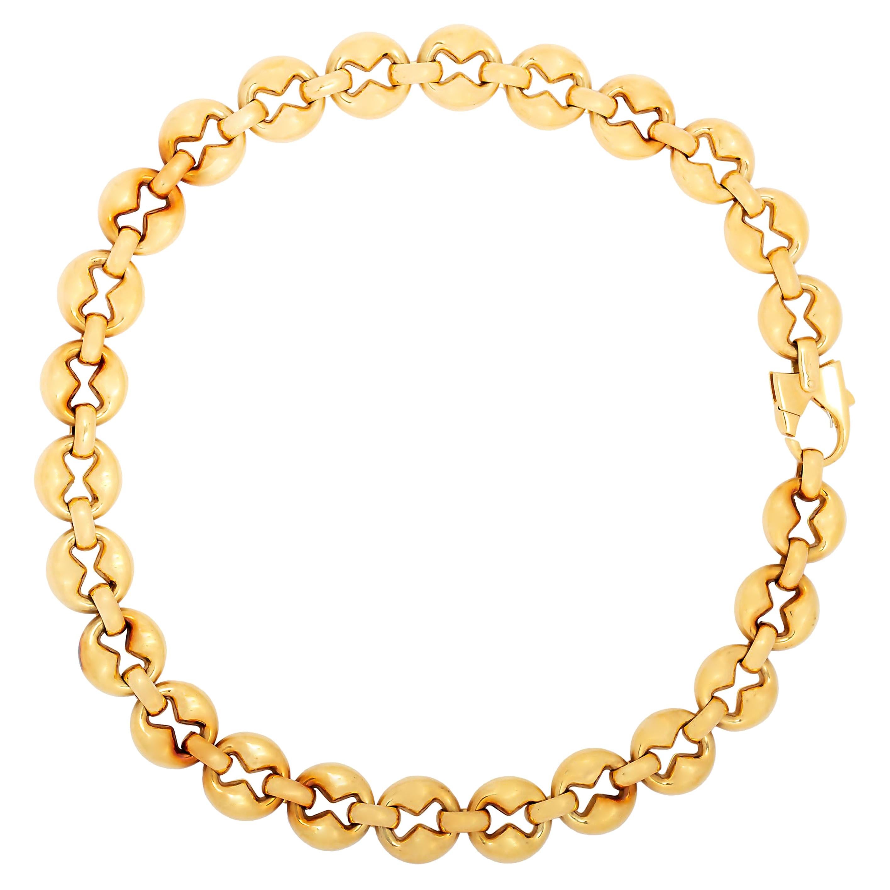 Mariners Puffed Link Chain UnoAErre Necklace 18k Yellow Gold
