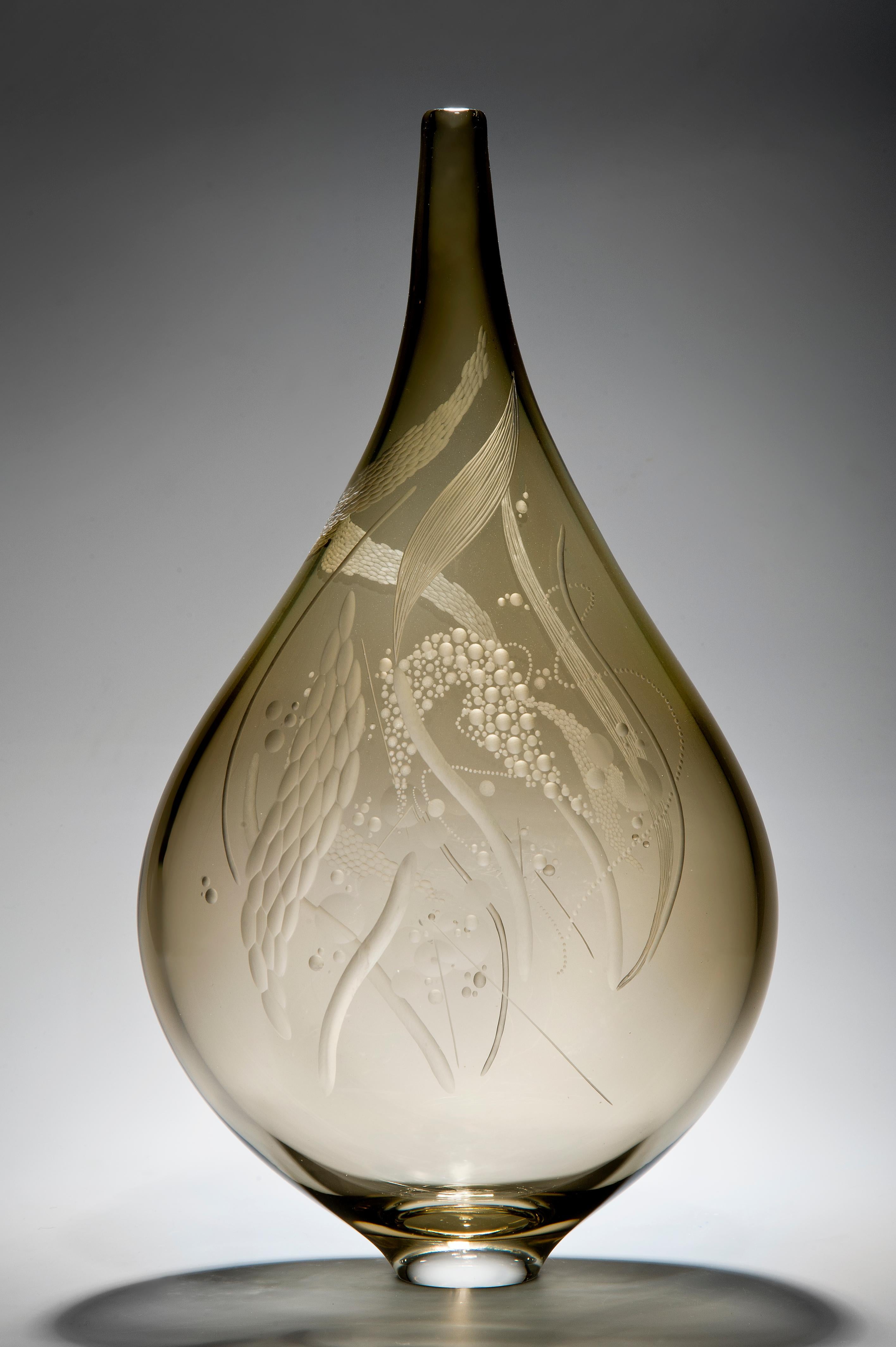 Mariniere Vase, a unique bronze engraved glass sculpture by Heather Gillespie In New Condition In London, GB