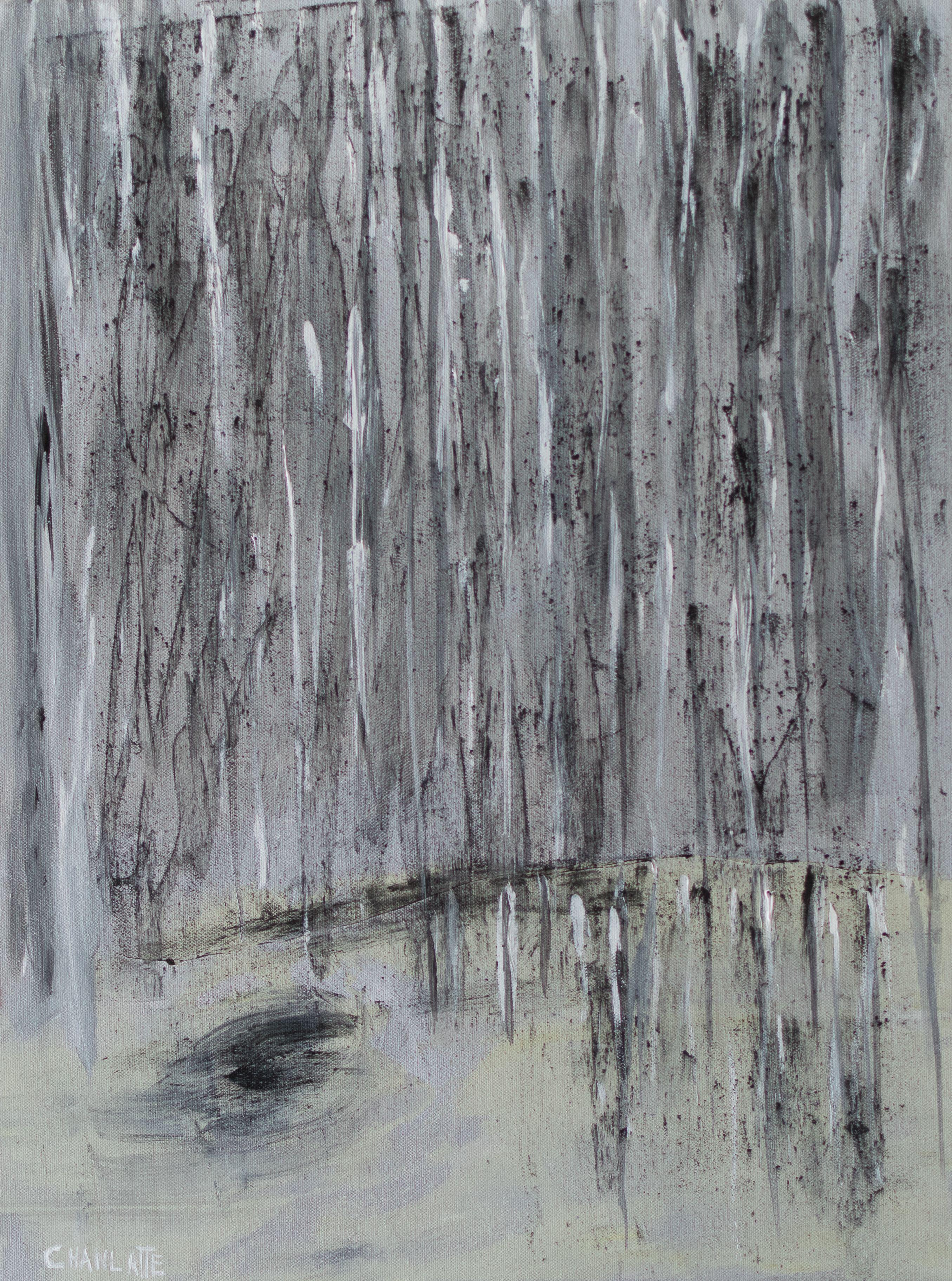 Marino Chanlatte Abstract Painting - Black Rain, Painting, Acrylic on Canvas