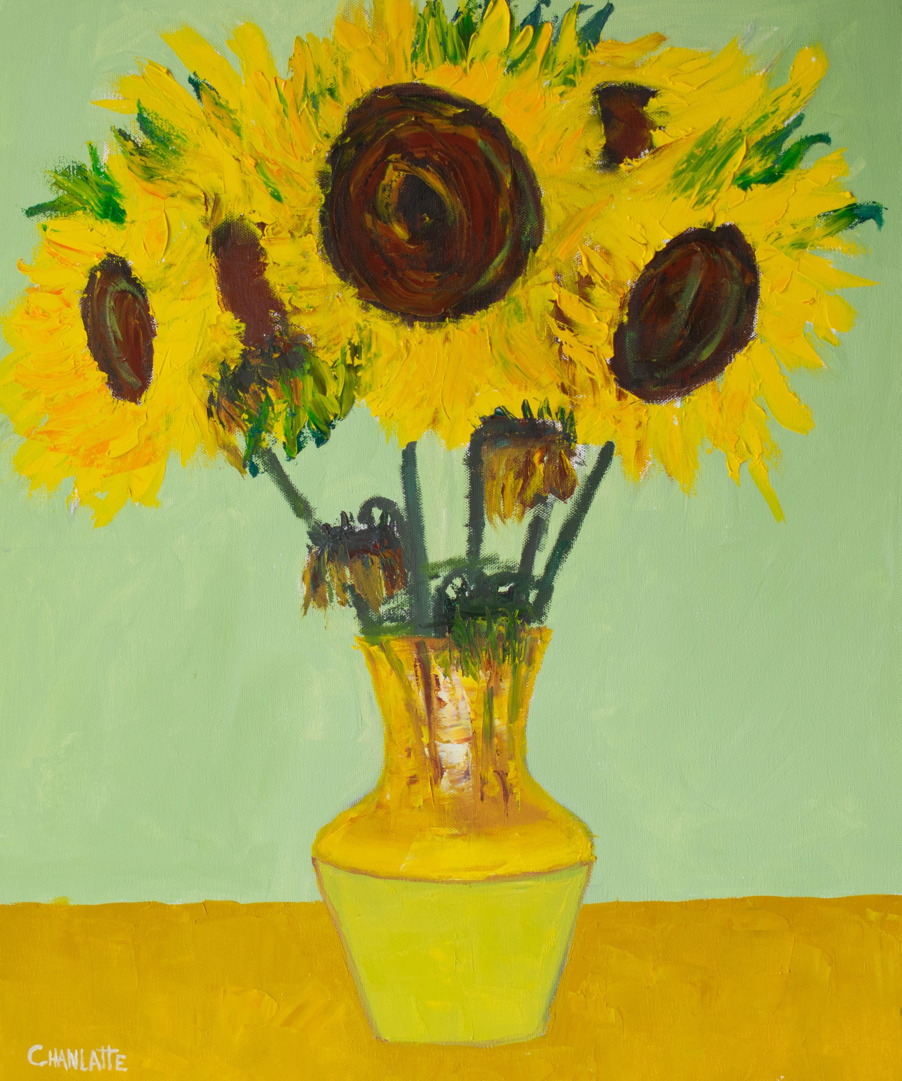 Marino Chanlatte Abstract Painting - Sunflower 5, Painting, Oil on Canvas