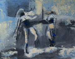 Two figures, Painting, Oil on Paper