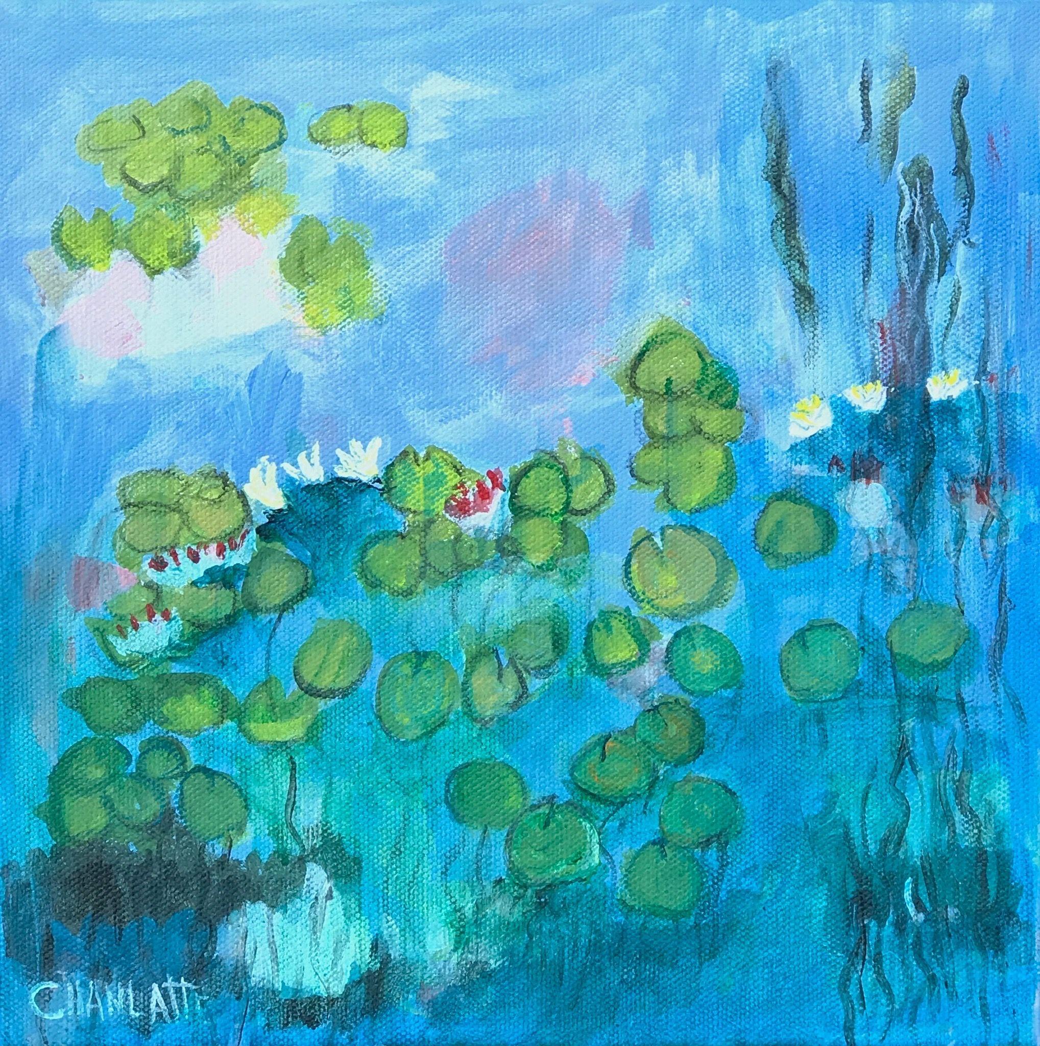 Marino Chanlatte Abstract Painting - Water lilies 11, Painting, Acrylic on Canvas