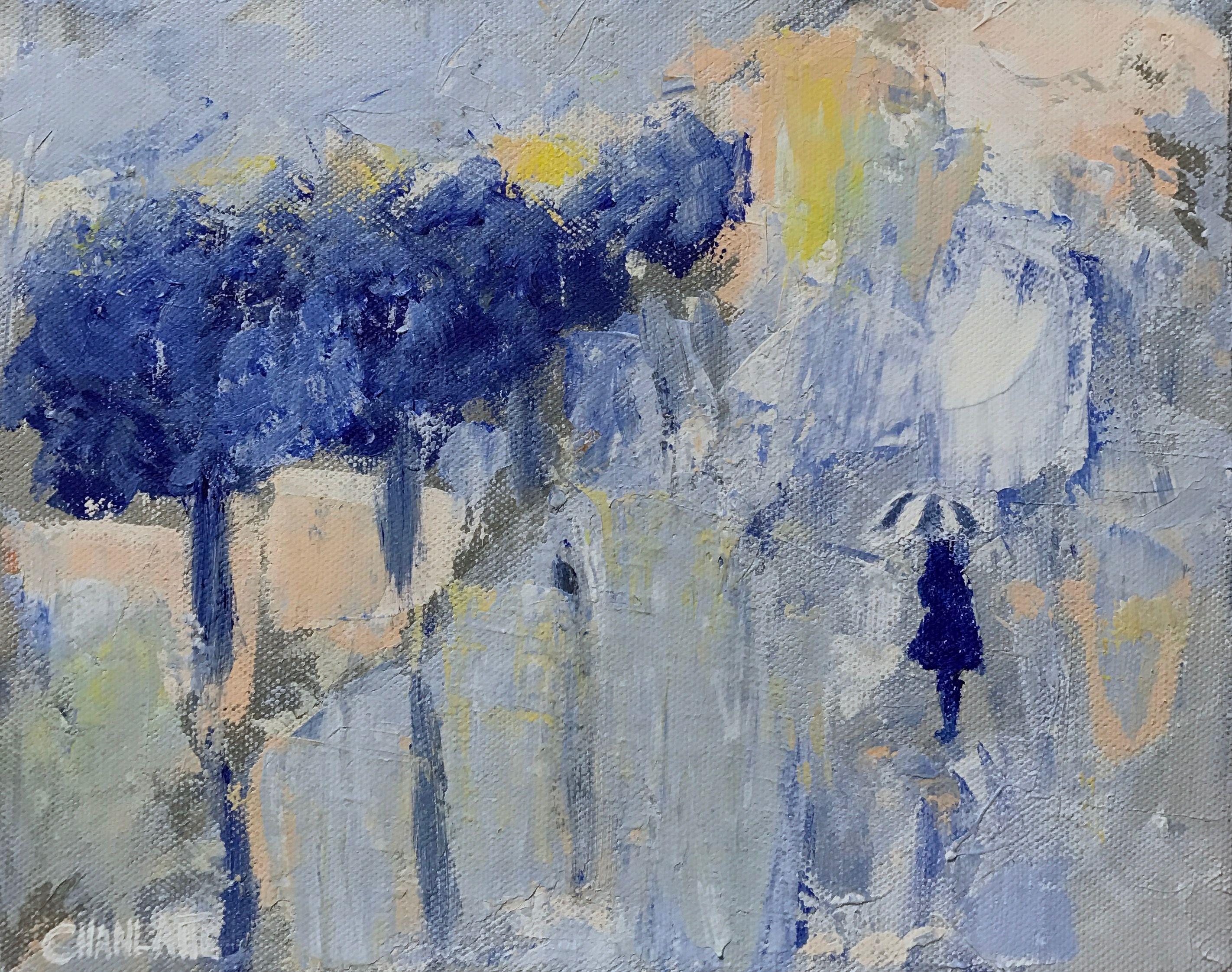 Abstract Painting di Marino Chanlatte - Paesaggio invernale 2, Pittura, Acrilico su tela