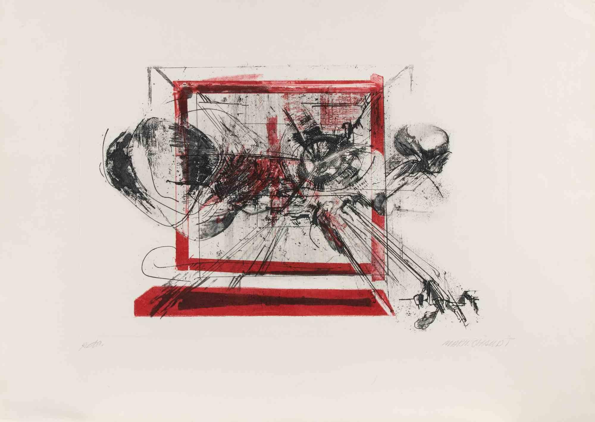 Composition - Lithograph by Marino Haupt - 1980s