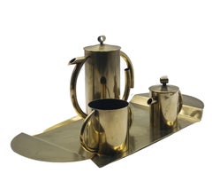 Marino Marini Design for Laris PD Brass Coffee Service 4 pcs. Italie 1960