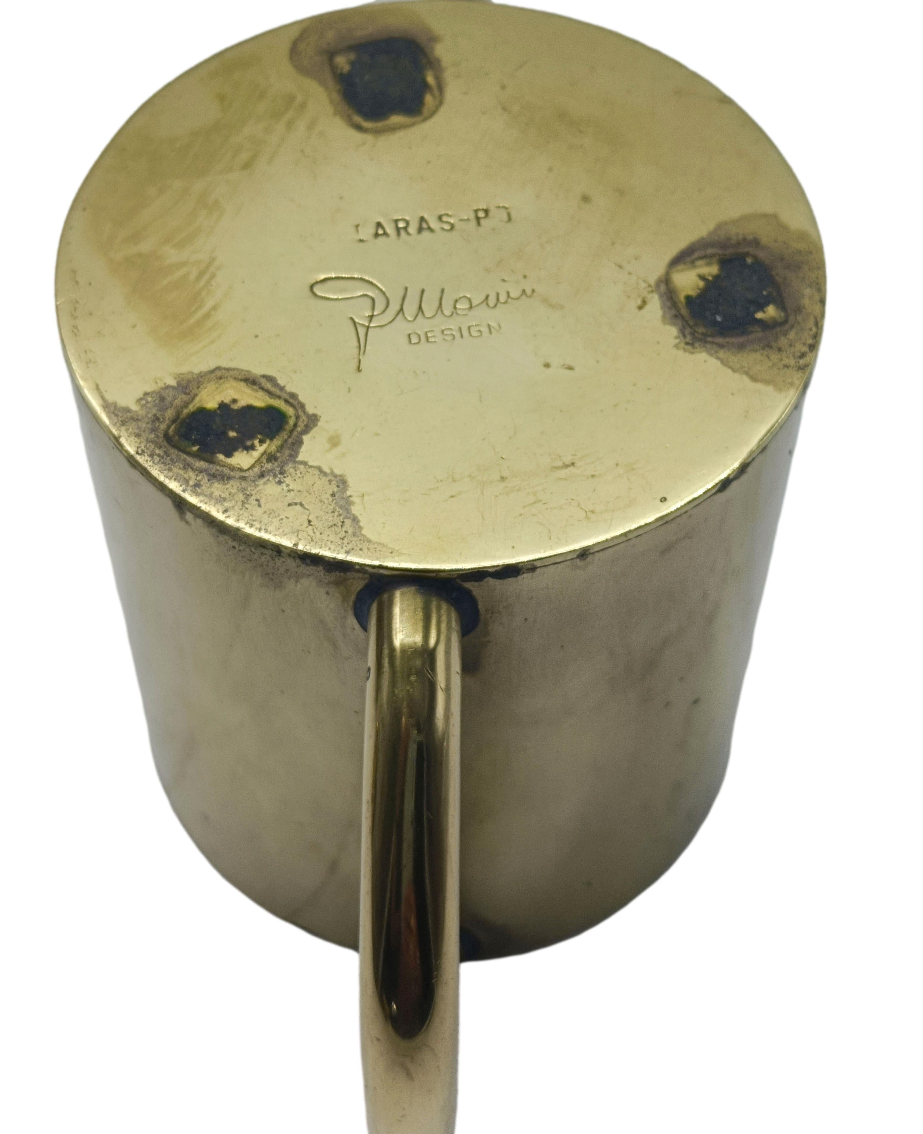 Mid-20th Century Marino Marini Design for Laris PD Brass Coffee Service 4 pcs. Italie 1960 en vente