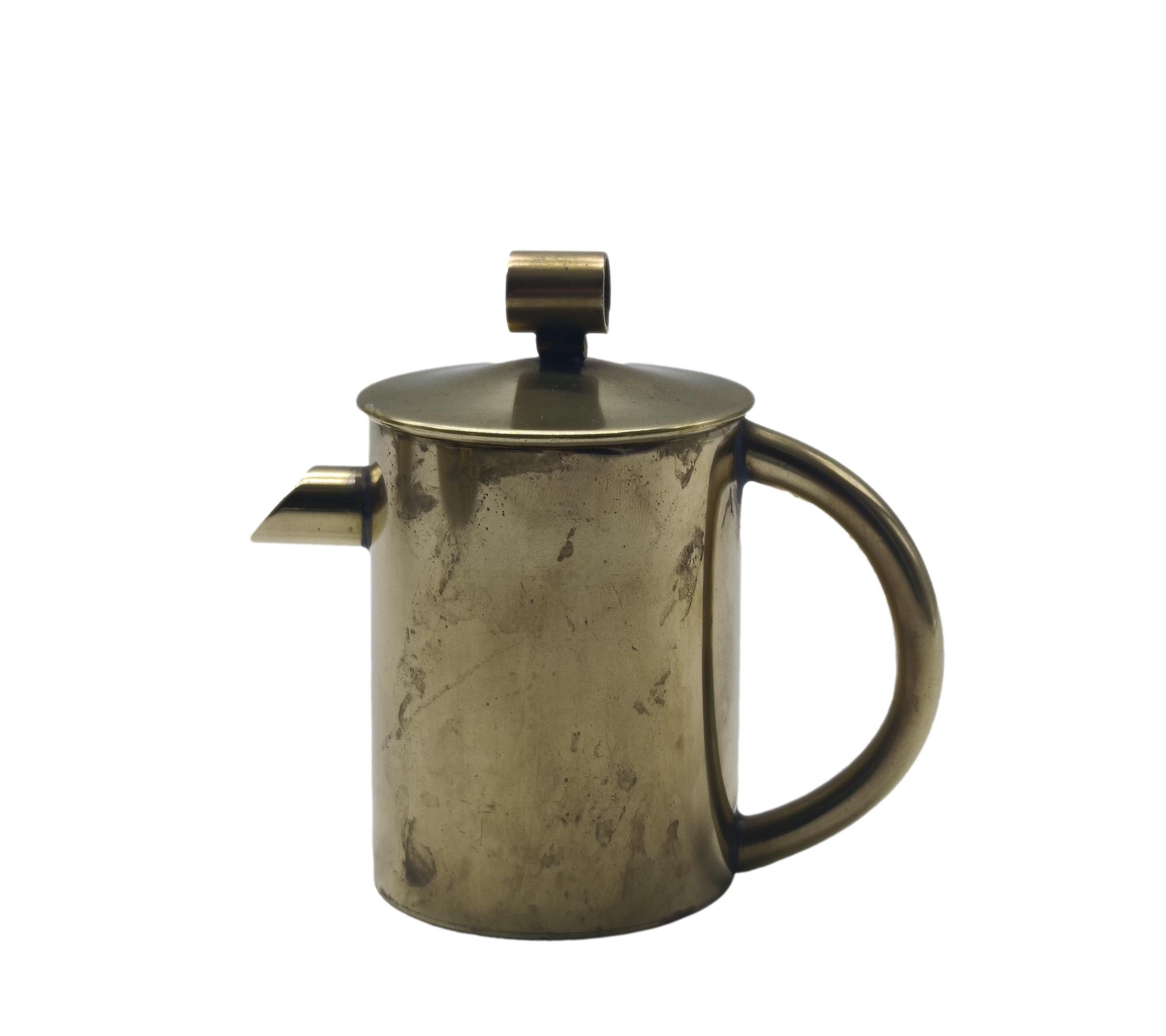 Laiton Marino Marini Design for Laris PD Brass Coffee Service 4 pcs. Italie 1960 en vente