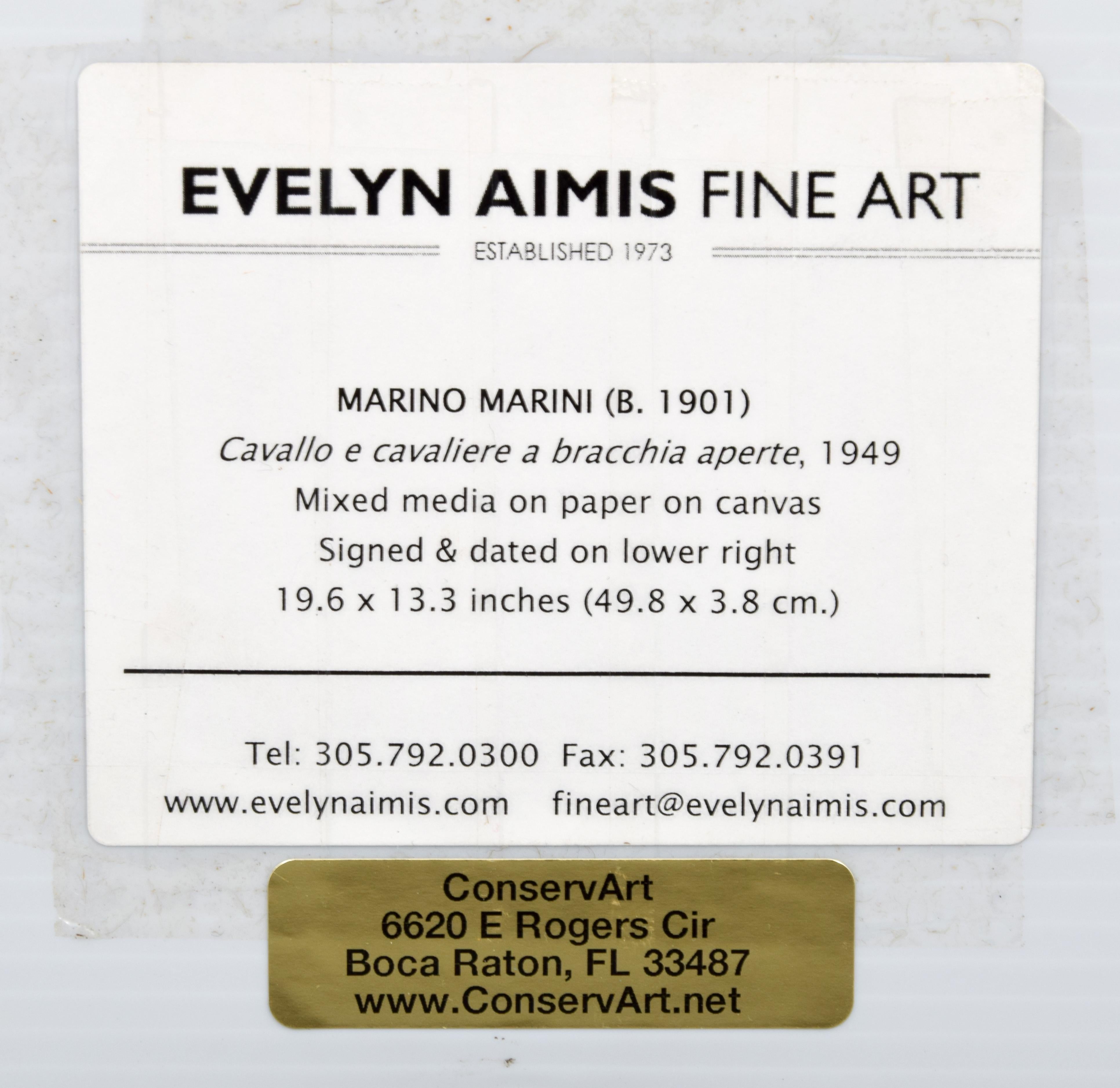 Mid-20th Century Marino Marini Equine Painting For Sale