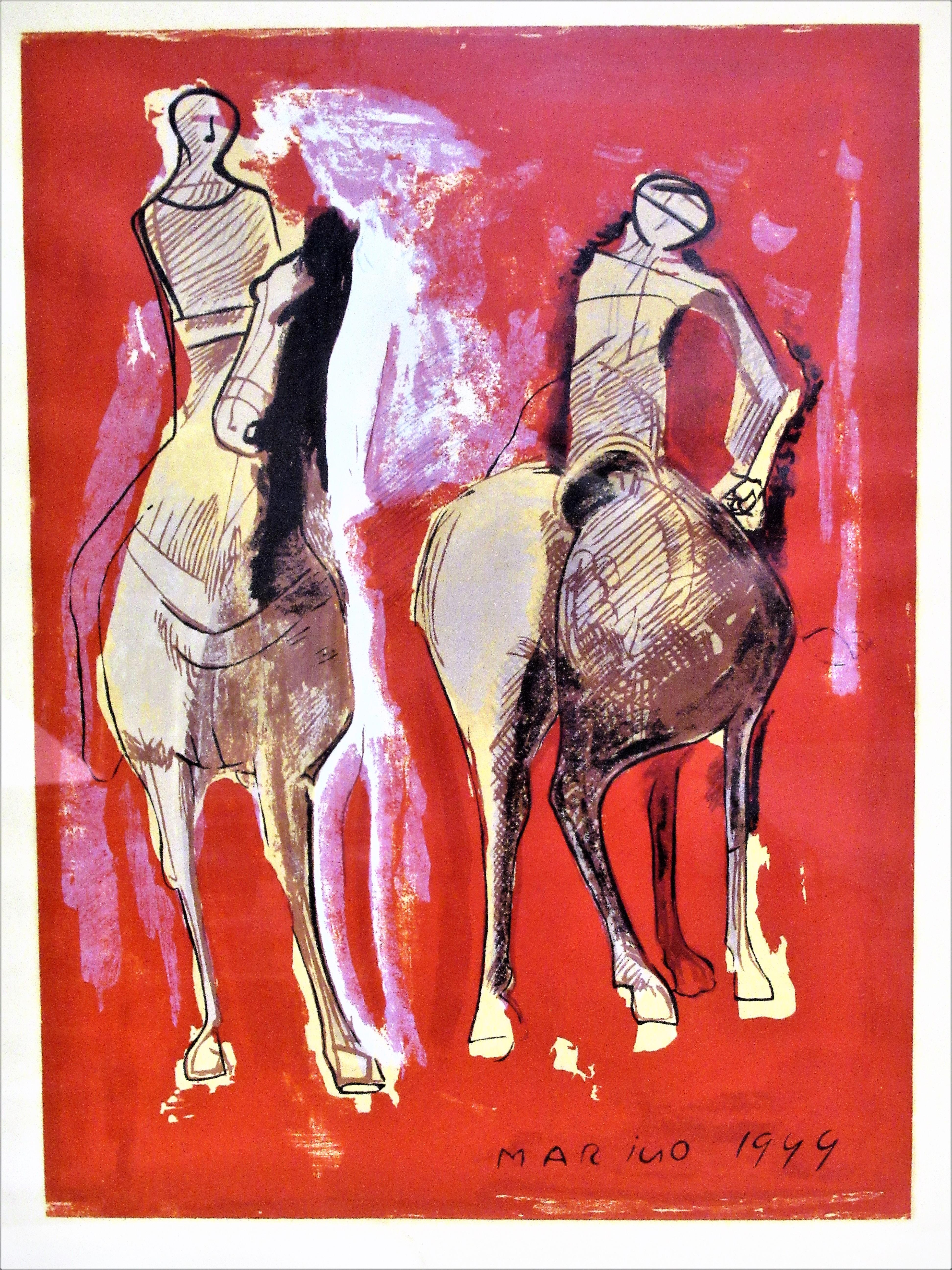 Marino Marini, Lithograph Print - Due Cavalieri, 1949 In Good Condition In Rochester, NY