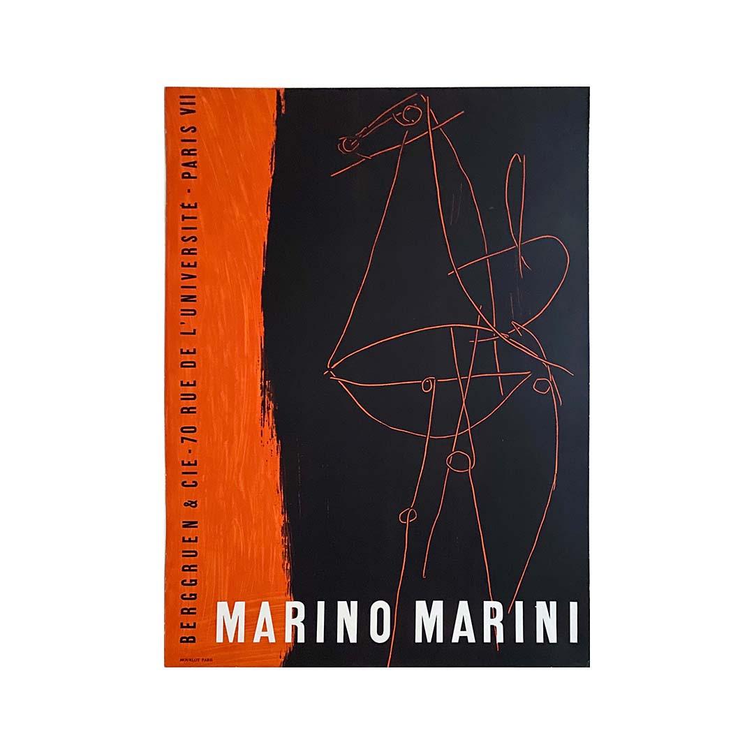 1955 Original exhibition poster of Marino Marini - Mourlot - Paris 1
