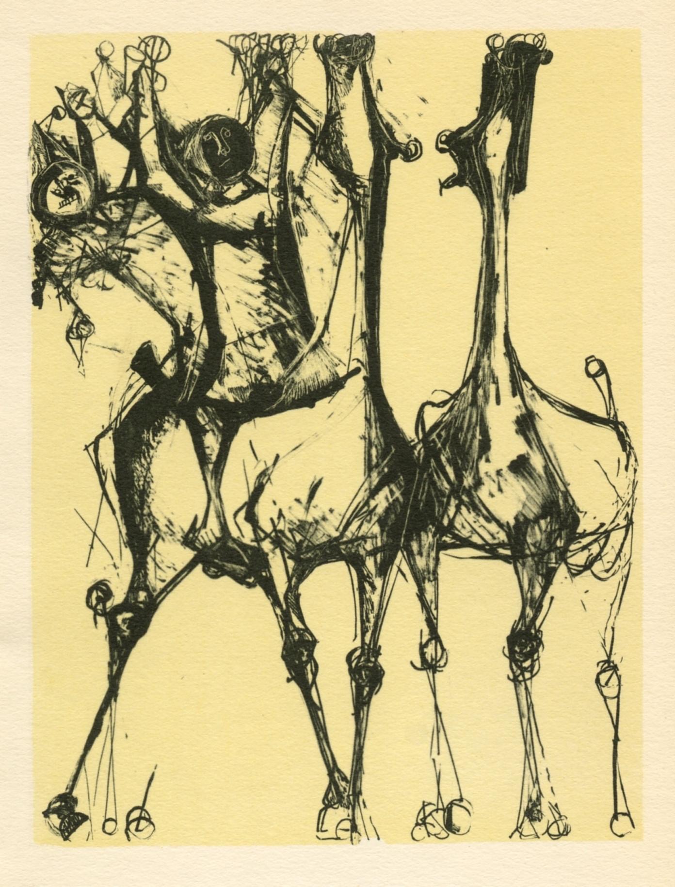Medium: Pochoir (nach der Lithographie). Gedruckt im Atelier von Daniel Jacomet, veröffentlicht 1955 in Paris von Heinz Berggruen. Das Bild misst 5 x 4 Zoll (130 x 100 mm). Nicht unterzeichnet. 