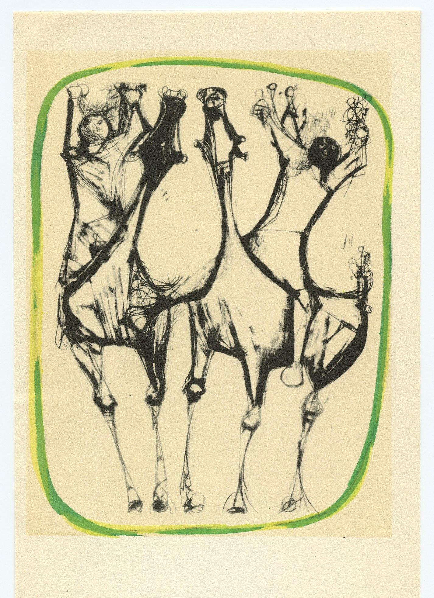 (after) Marino Marini - "Cavaliers et chevaux" pochoir