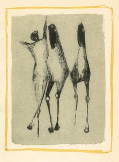 (after) Marino Marini - "Jongleur et chevaux" pochoir