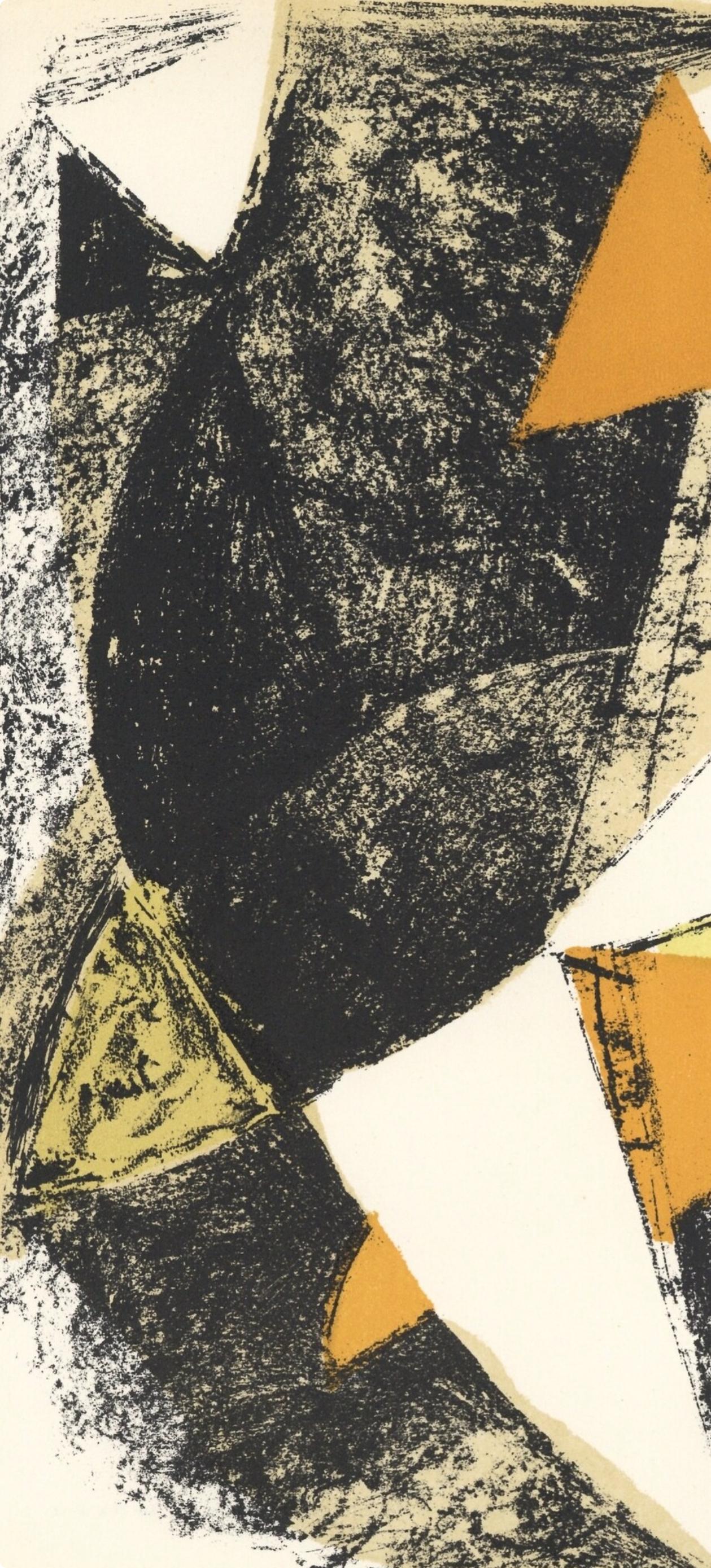 Cheval et cavalier, Société internationale d'art XXe siècle - Black Abstract Print by Marino Marini