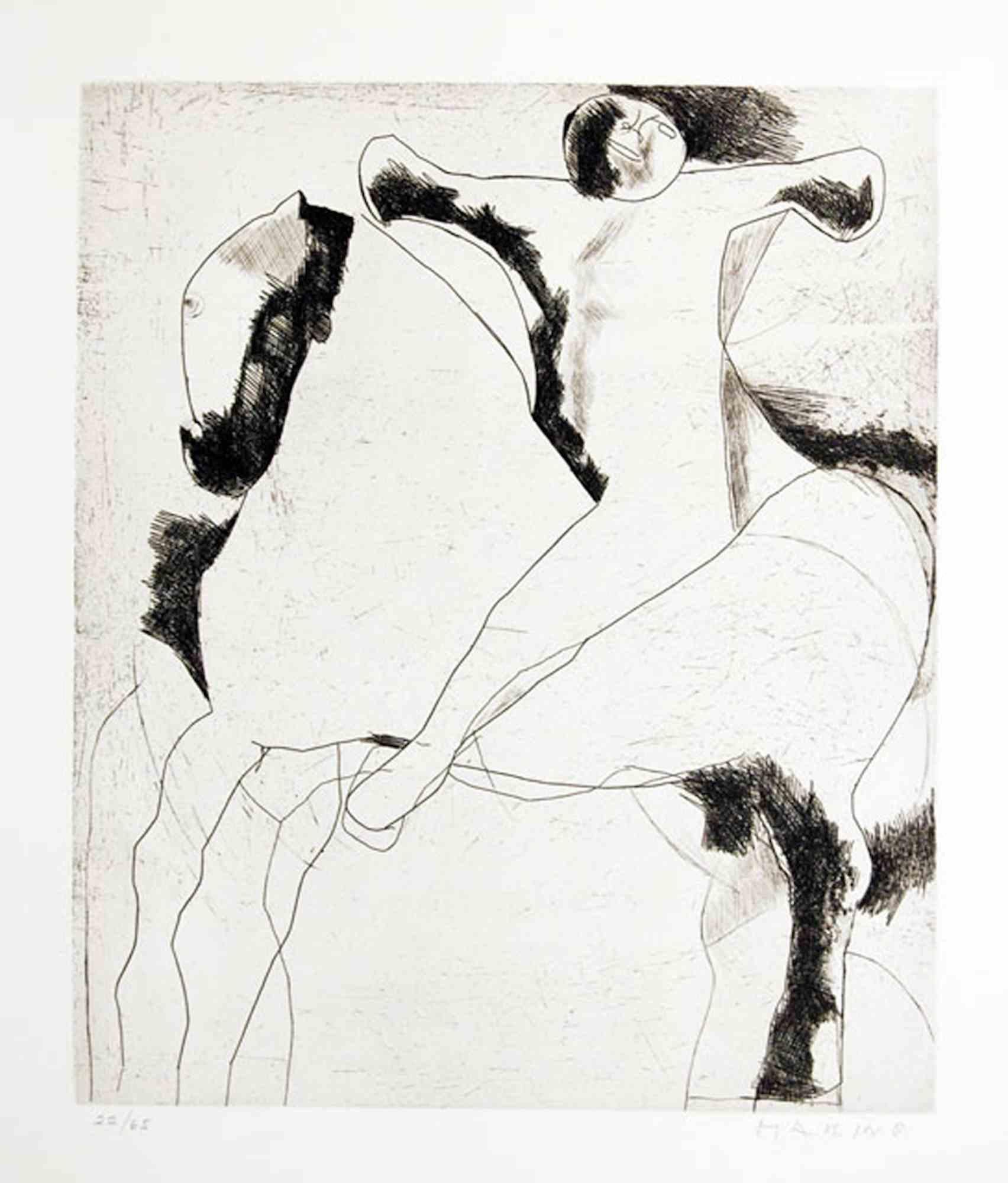 Chevalier - Knight - Etching by Marino Marini - 1952