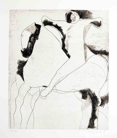 Chevalier - Knight - Etching by Marino Marini - 1952