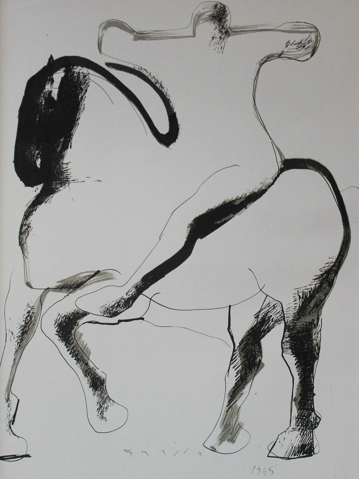 Farblithographie, Pferd #05, Marino Marini (1901-1980) im Angebot 3