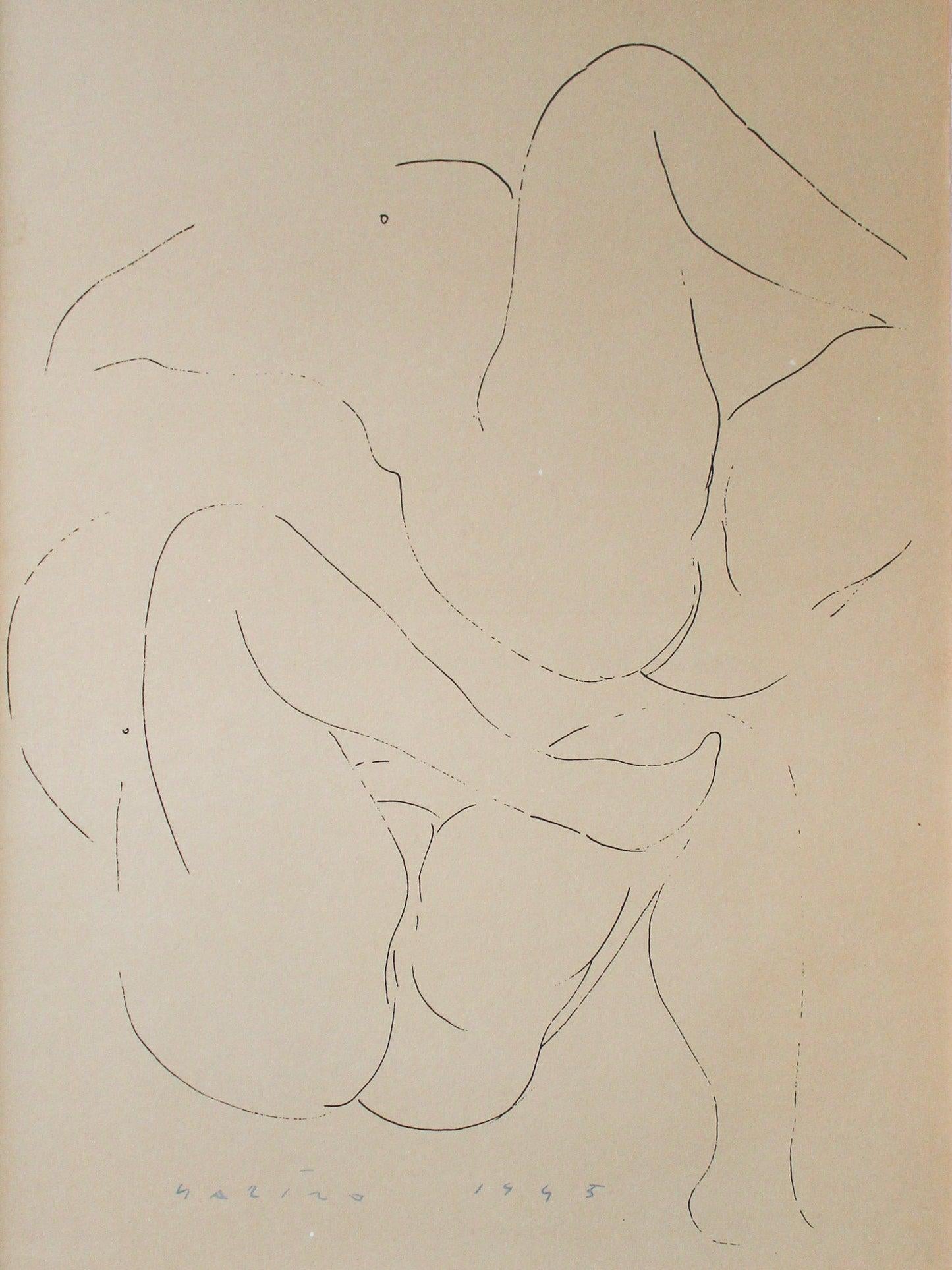 Lithographie couleur nue n°03, Marino Marini (1901-1980), non encadrée en vente 2