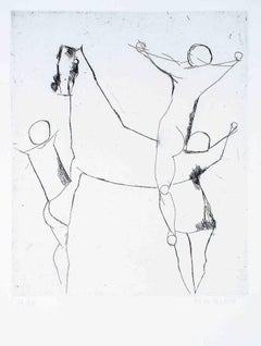 Composition - Etching by Marino Marini - 1954