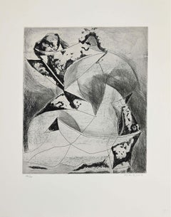 Composición II - Grabado original de Marino Marini - 1969