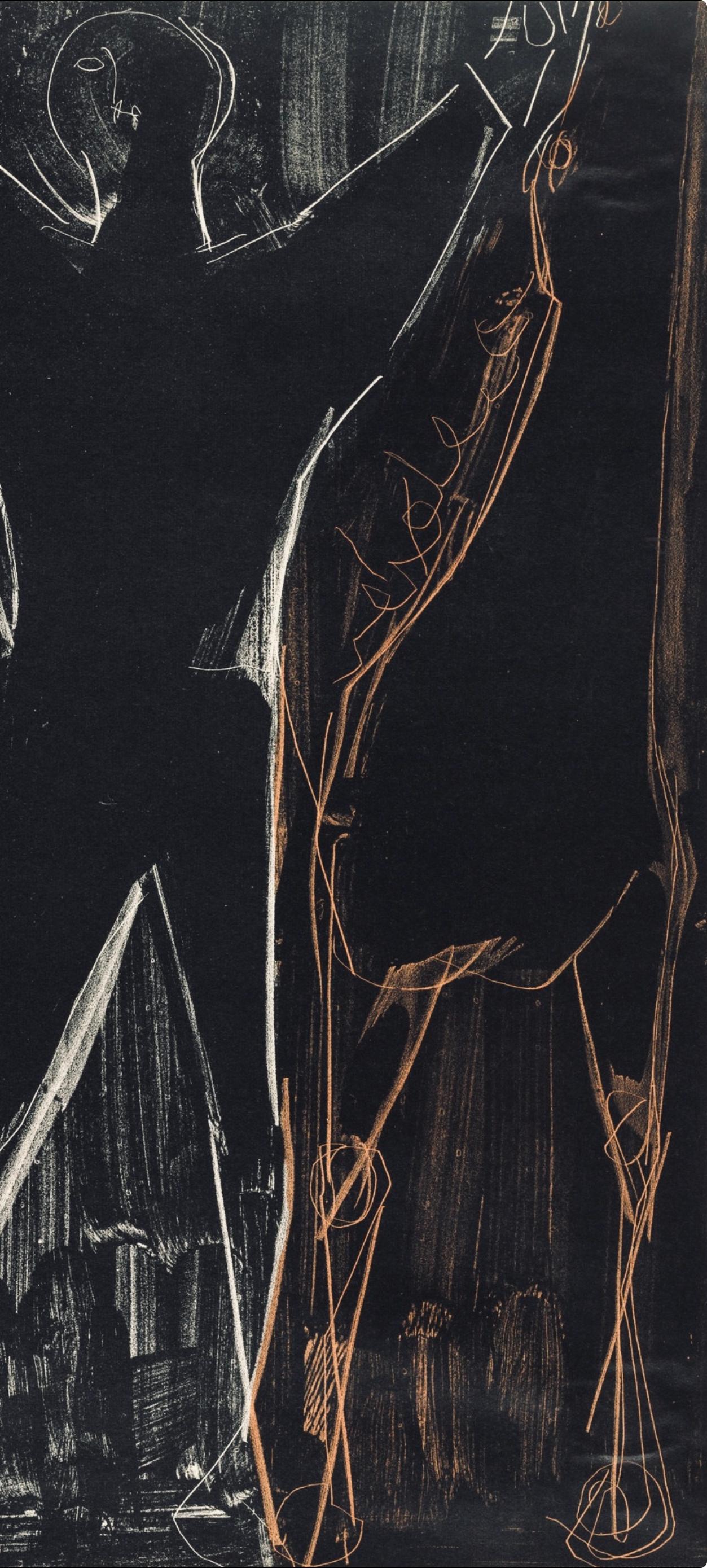 Composición, Société internationale d'art XXe siècle - Landscape Print Negro de Marino Marini