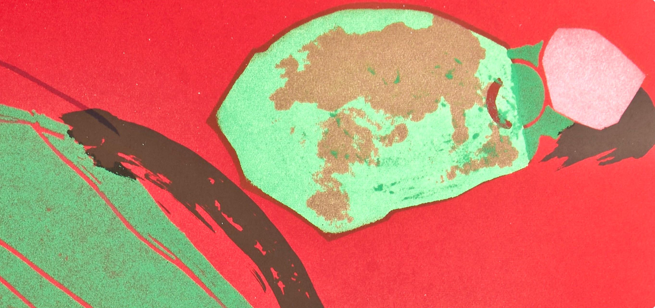 Composition, Société internationale d'art XXe siècle - Red Landscape Print by Marino Marini