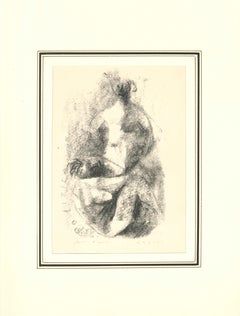 Due Nudi Original Lithograph, Signed Artist's Proof, 1947, Ivory Paper
