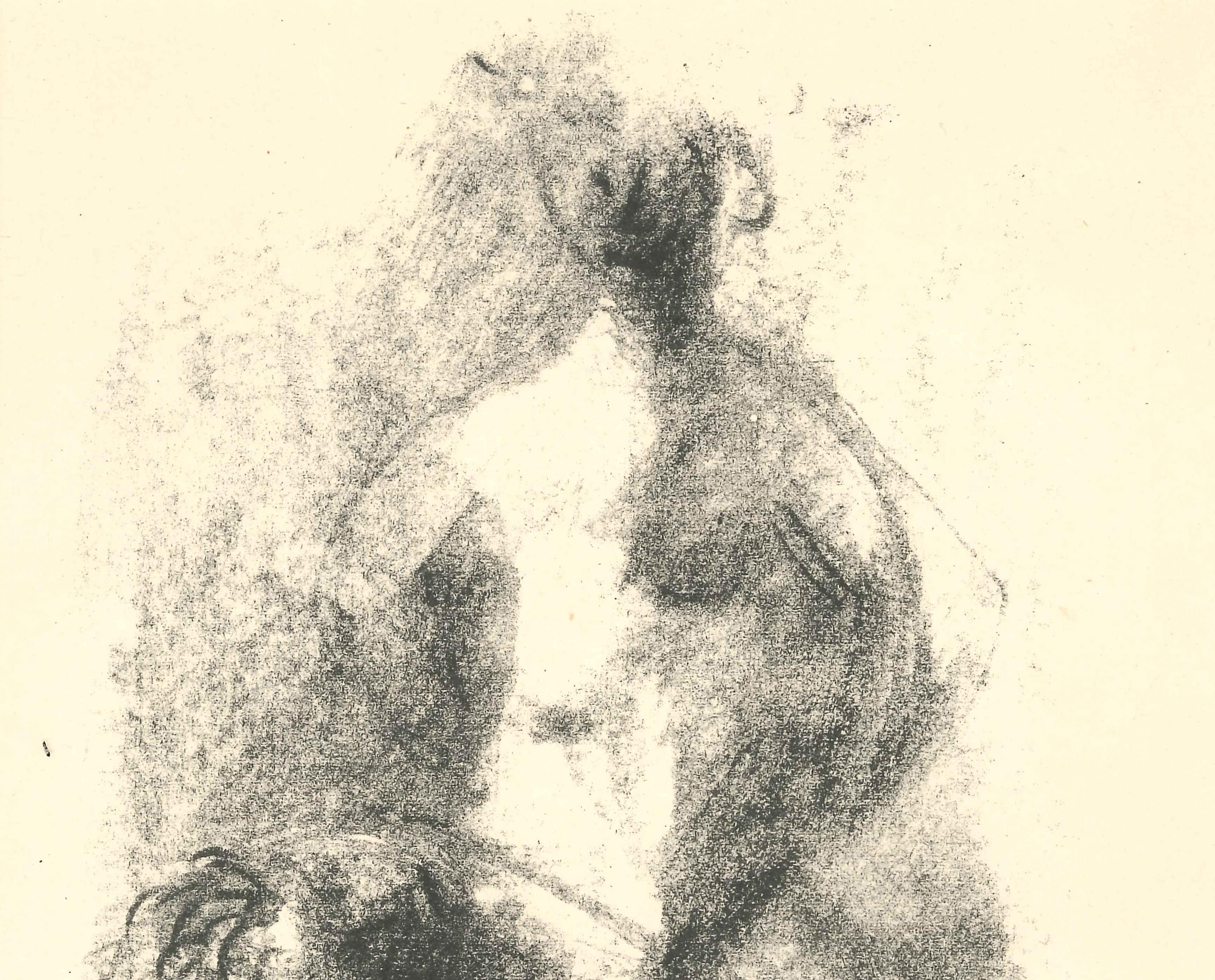 Due Nudi - Litografia originale - 1947 - Print Bianco di Marino Marini