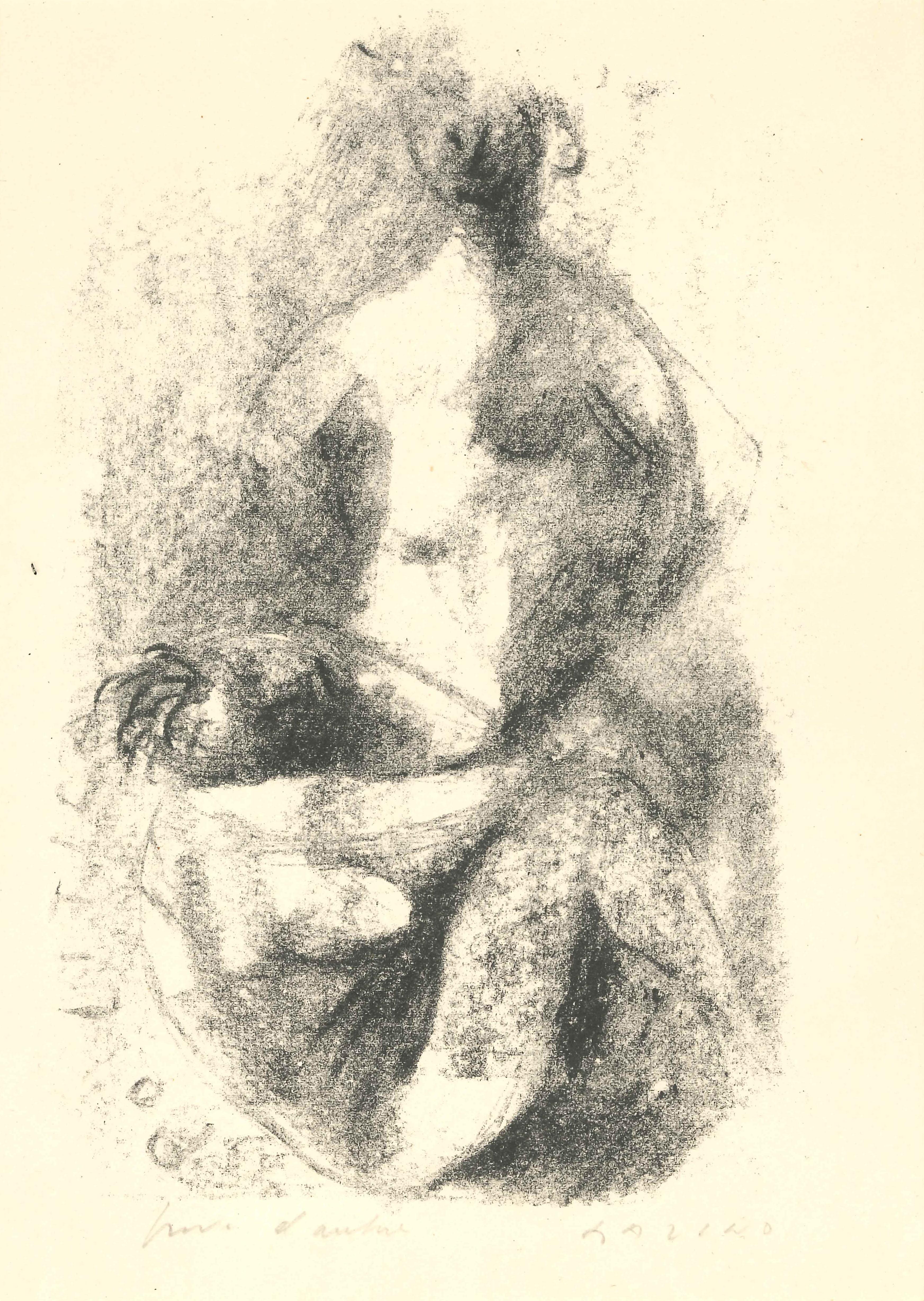Marino Marini Print - Due Nudi (Two Nudes) - Original Lithograph - 1947