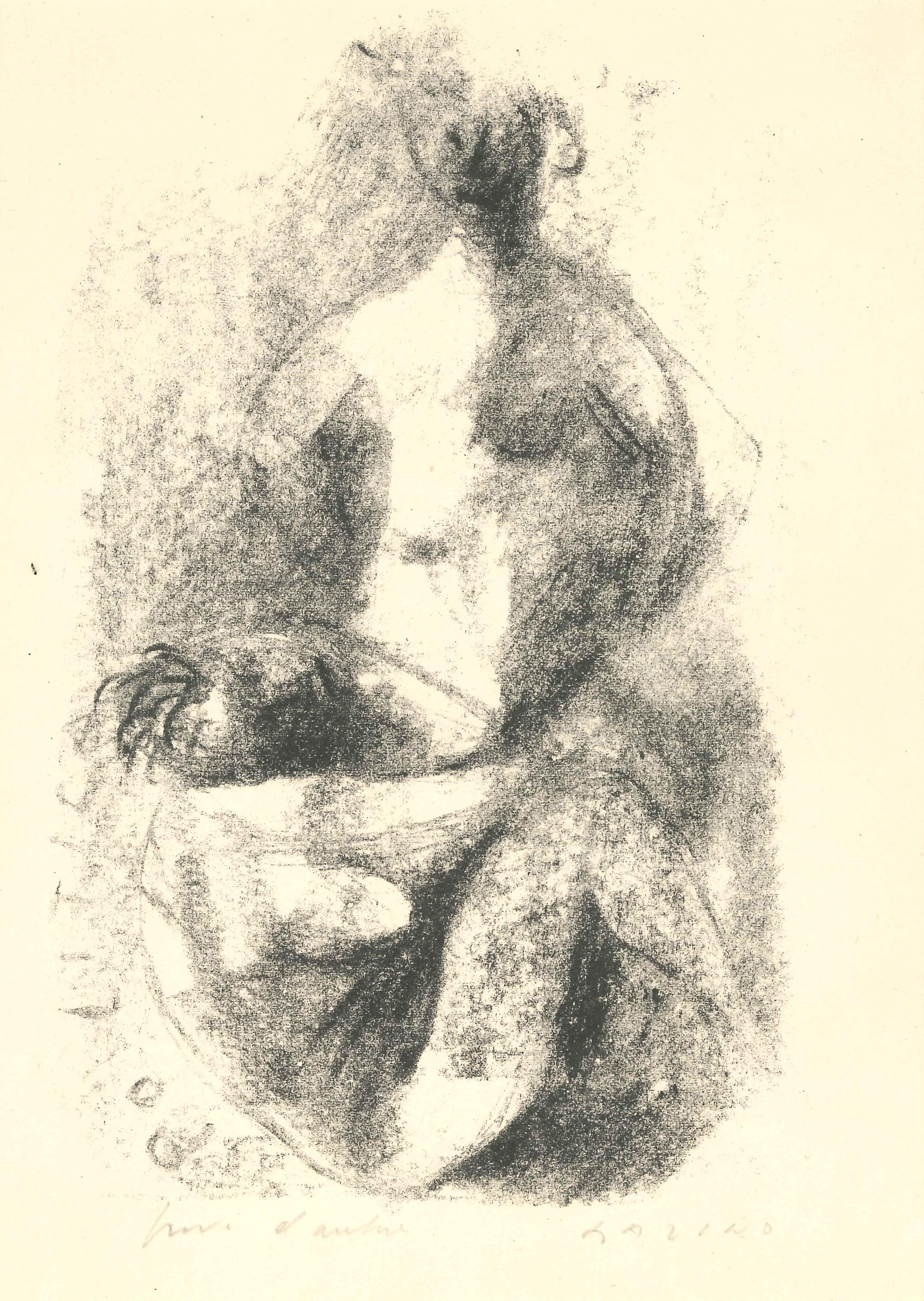 Print di Marino Marini - Due Nudi - Litografia originale - 1947