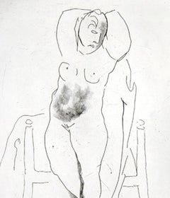 Female Nude - Etching by Marino Marini - 1950